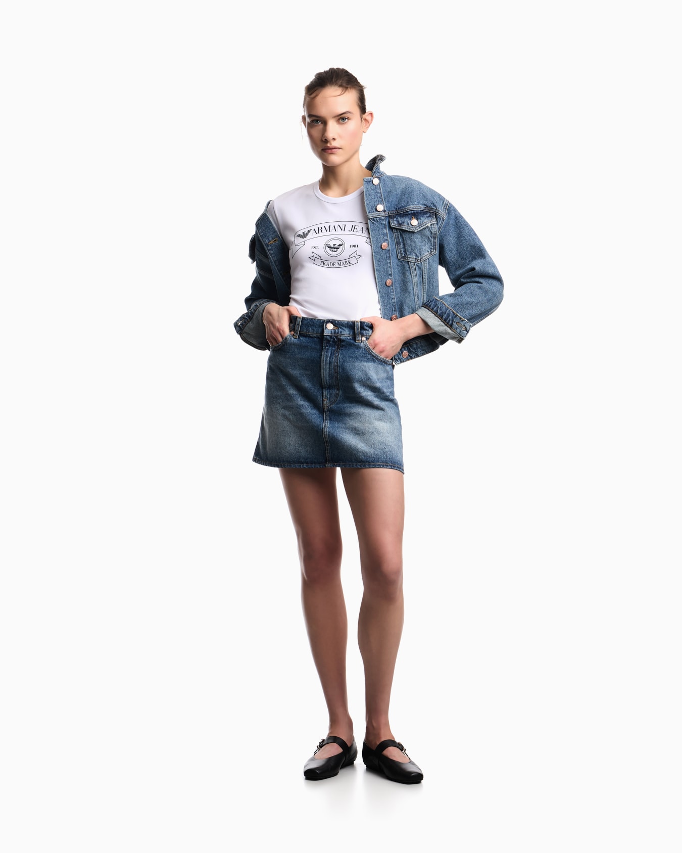 Cotton jersey crewneck T-shirt Diapositiva 1