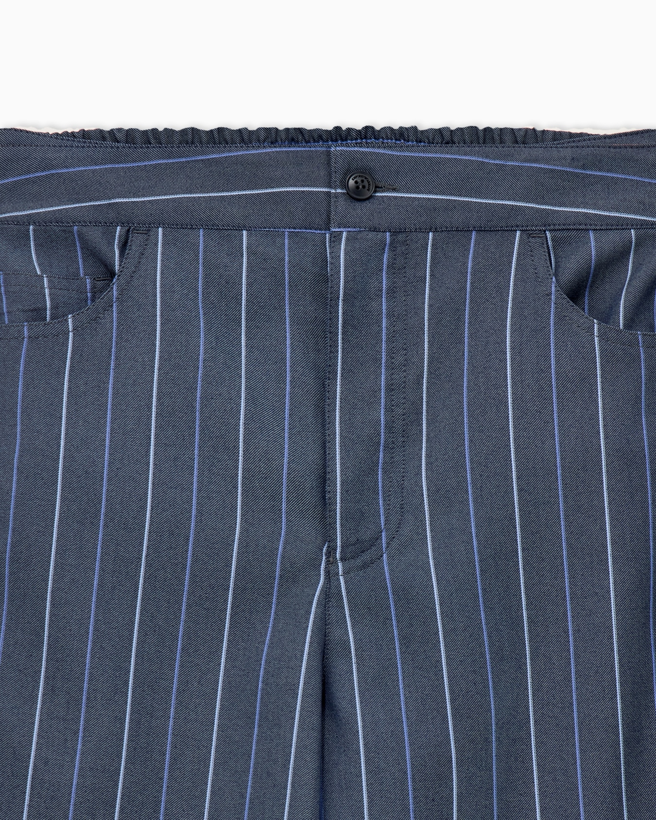 Trousers in jacquard striped denim with a wide leg | Emporio Armani