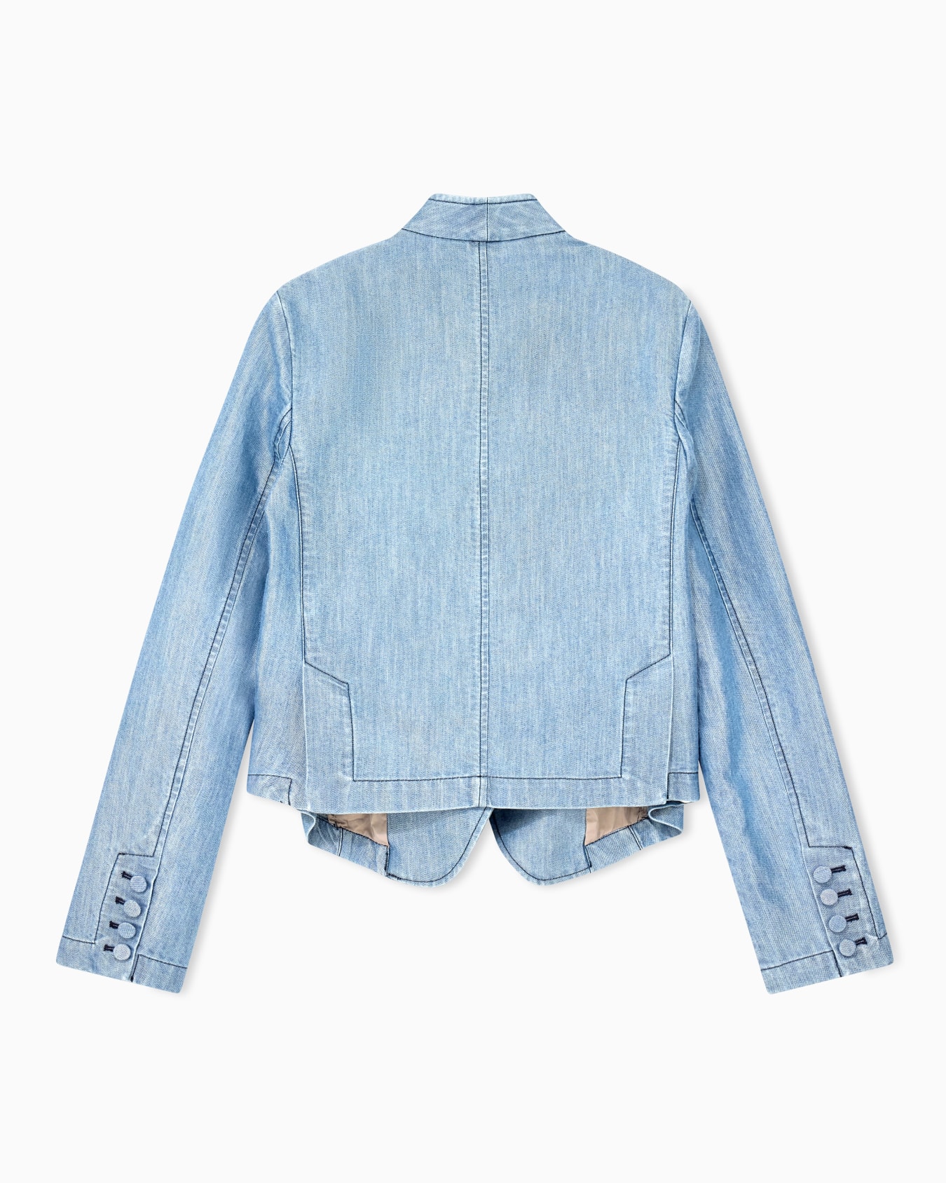 Blazer in metal-look denim with double-breasted wrap front Slide 2