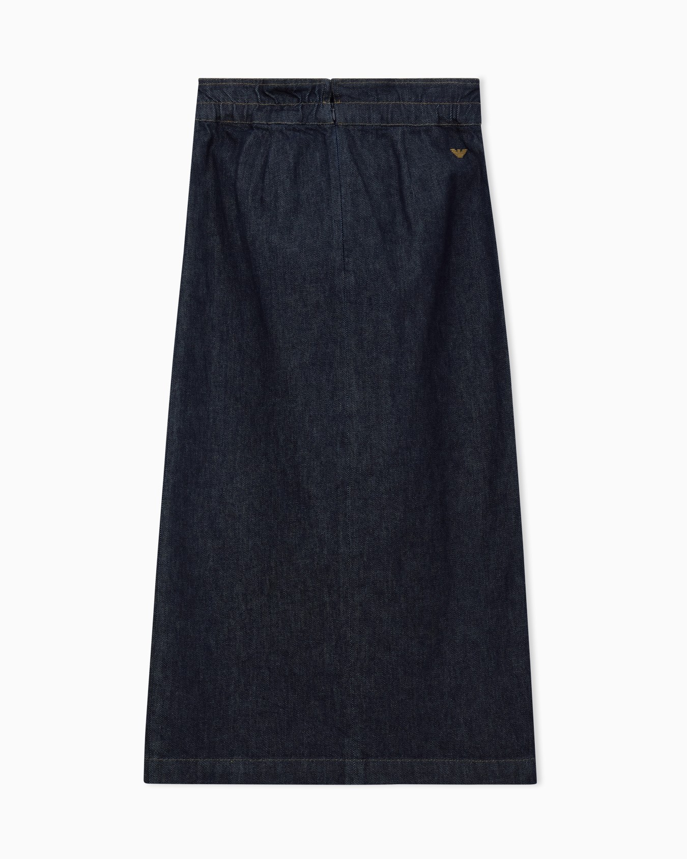 Cotton denim skirt with a wide waistband and self-tie belt Slide 2