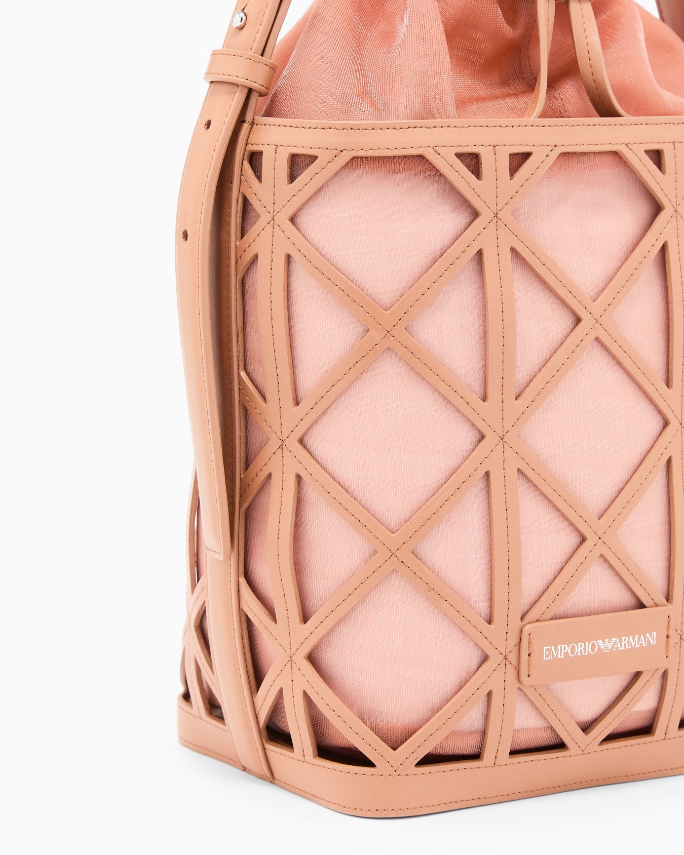 Bolso cubo de piel y malla Diapositiva 4