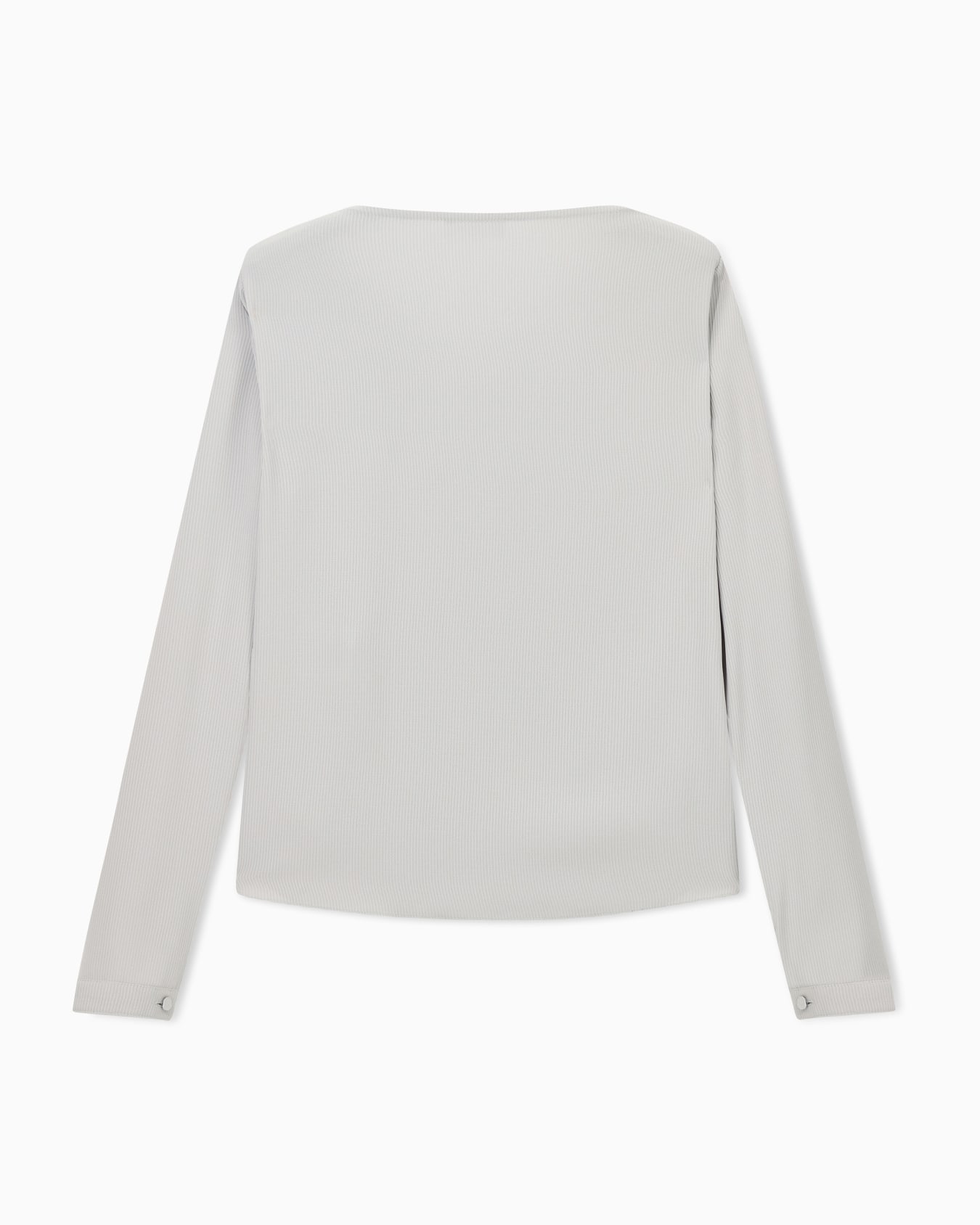 Long-sleeve canneté blouse with asymmetrical buttons Slide 1