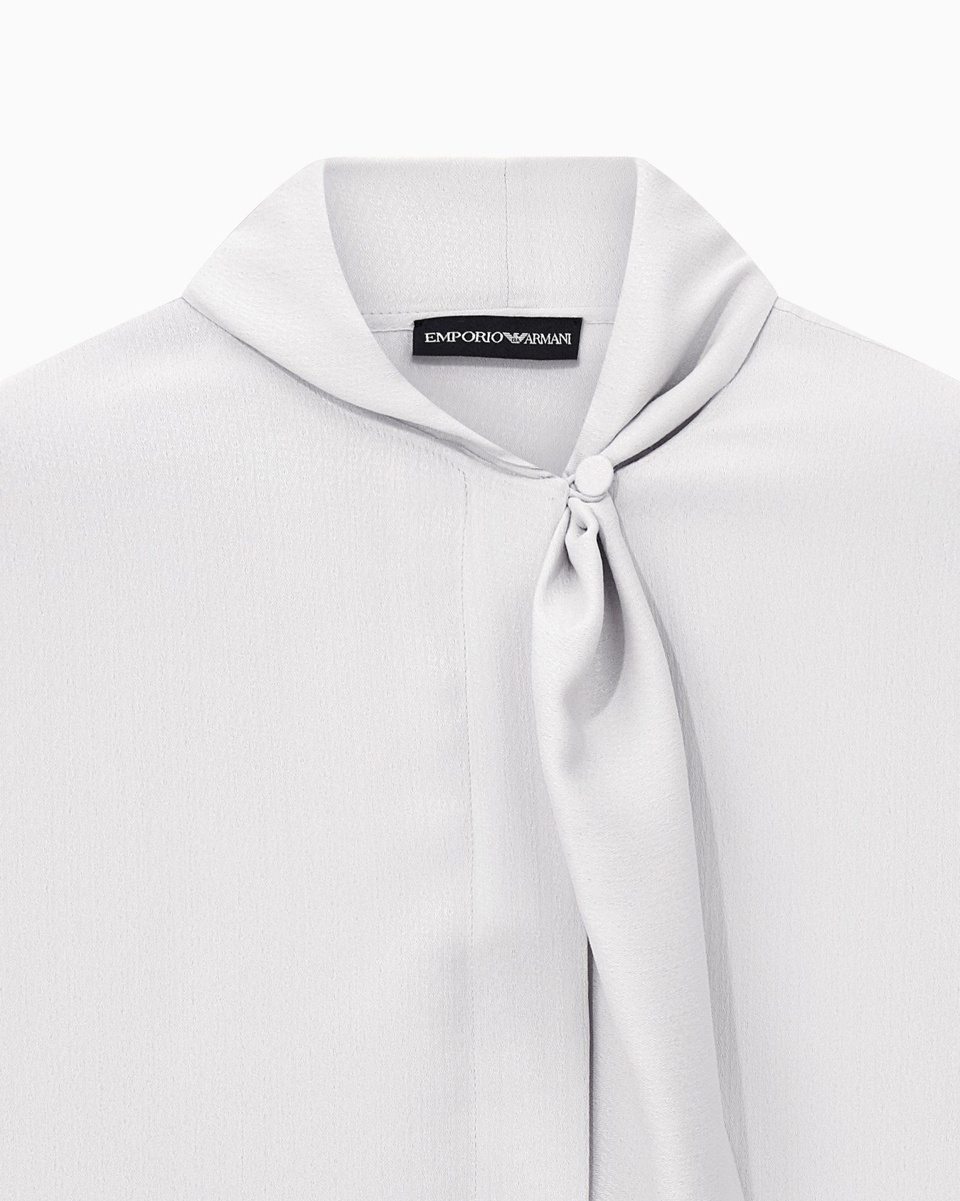 Scarf collar shirt in textured silk blend Signature Capsule Slide 4