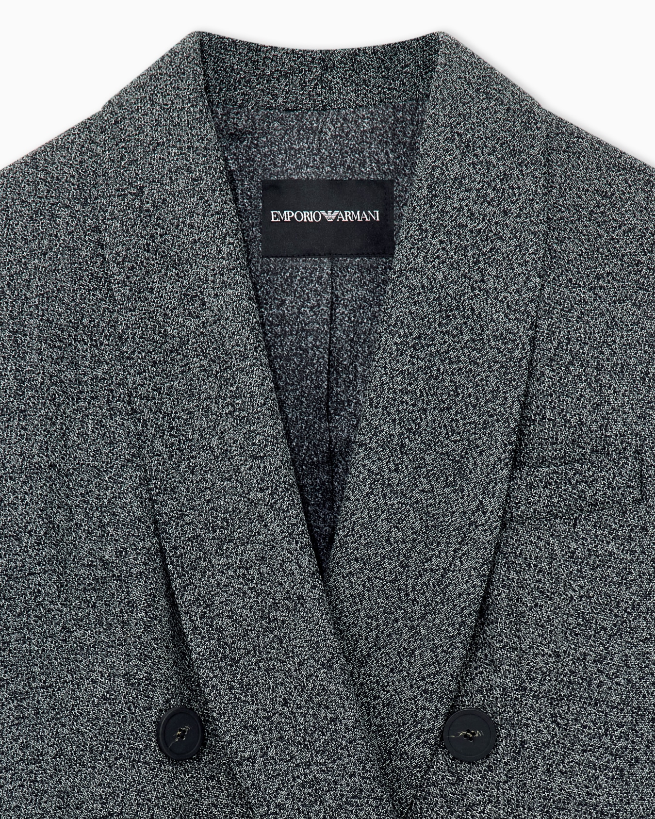 Double-breasted blazer in mouliné fabric Signature Capsule Slide 3