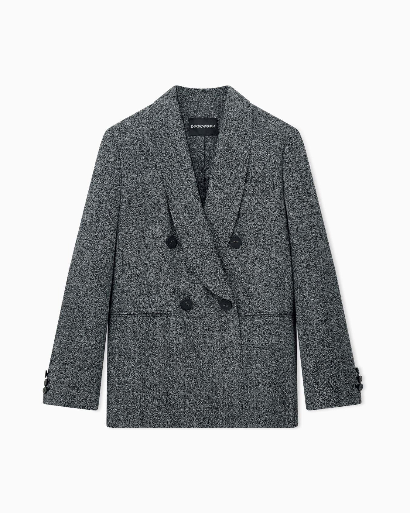 Double-breasted blazer in mouliné fabric Signature Capsule Slide 0