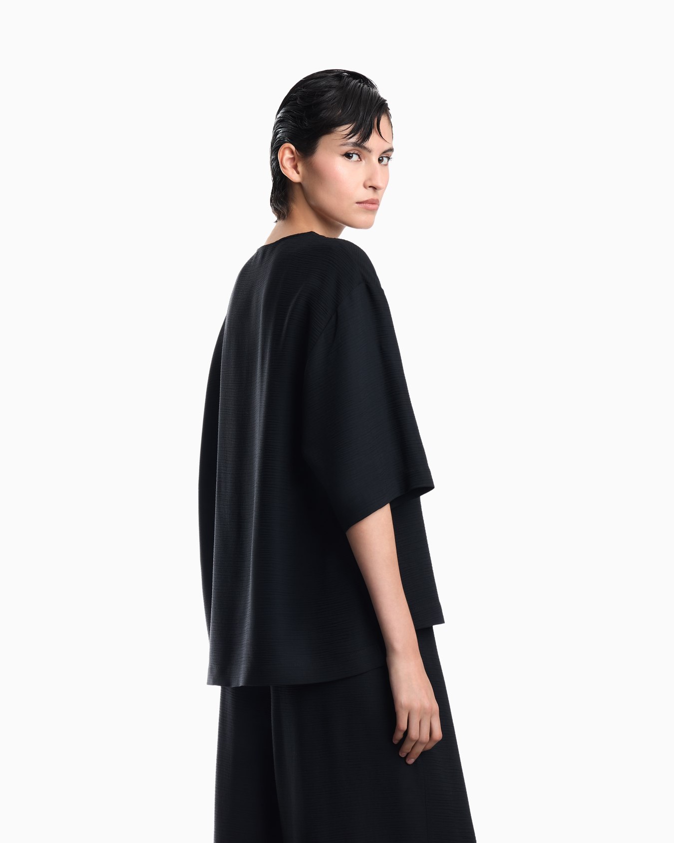 Textured fabric blouse with bark effect Signature Capsule Slide 5