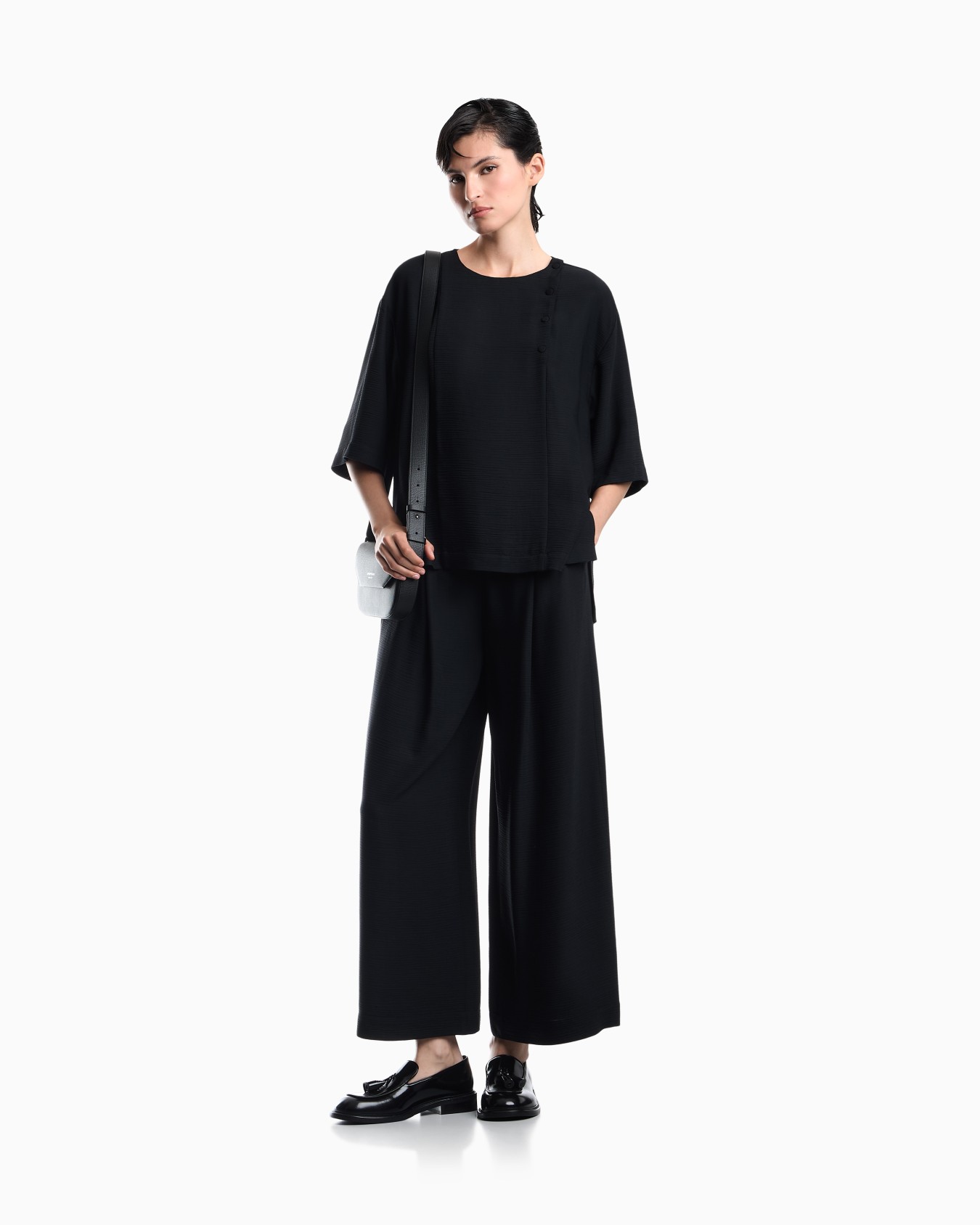 Textured fabric blouse with bark effect Signature Capsule Slide 1