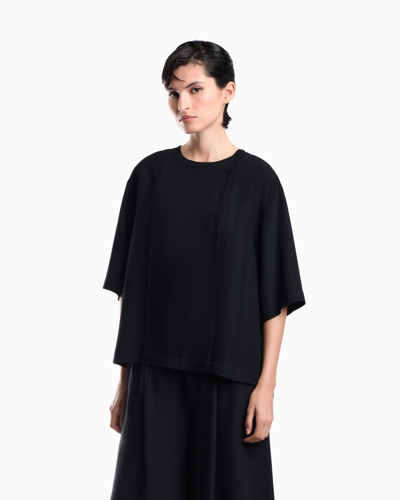 Textured fabric blouse with bark effect Signature Capsule Slide 3