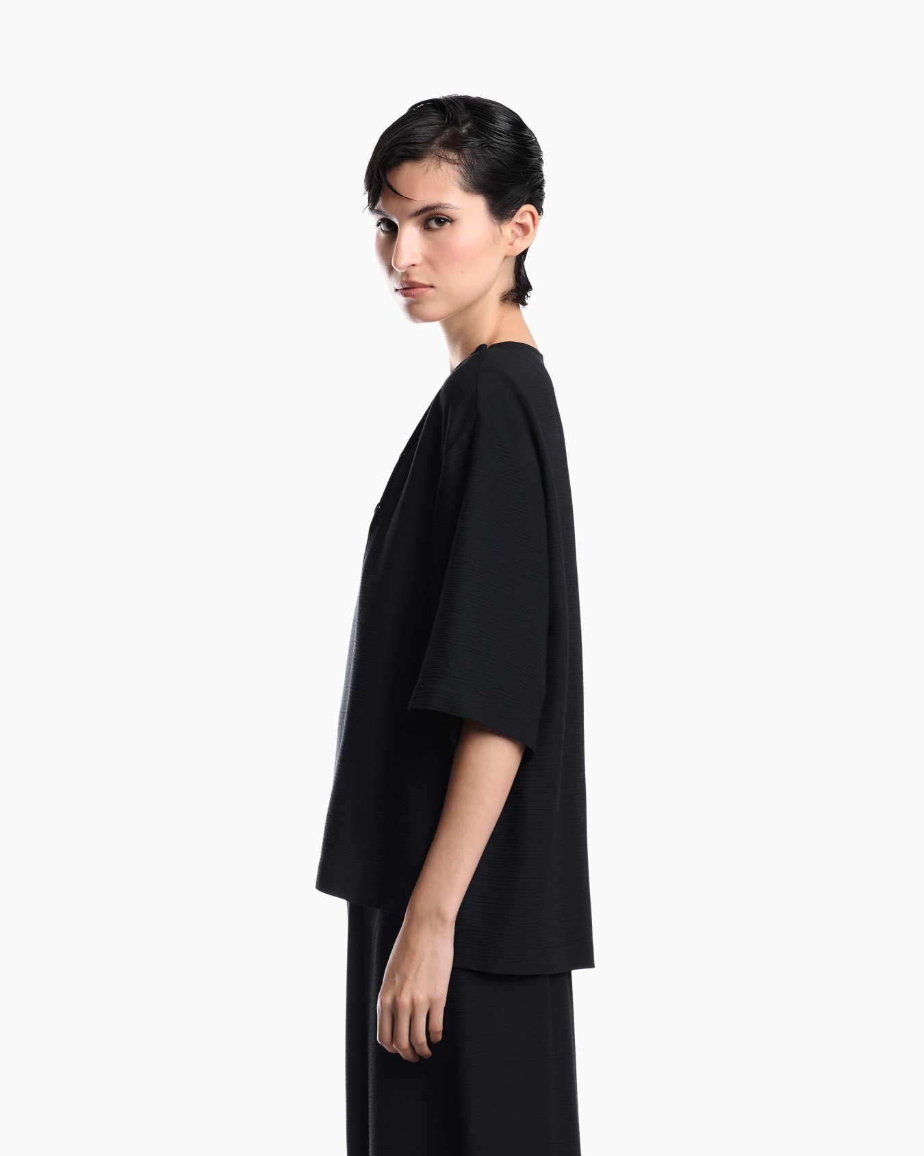 Textured fabric blouse with bark effect Signature Capsule Slide 7