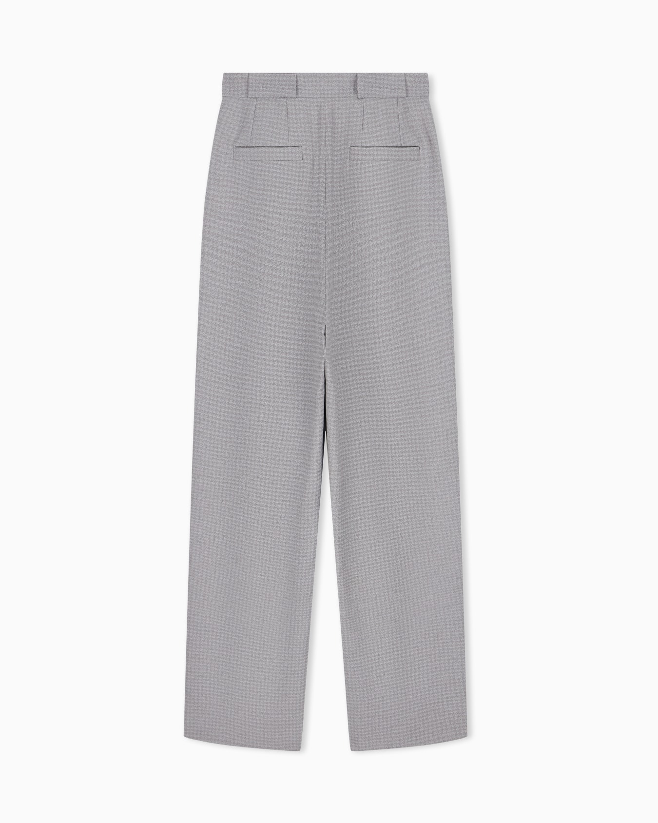 High-waisted trousers in houndstooth viscose and wool Slide 2