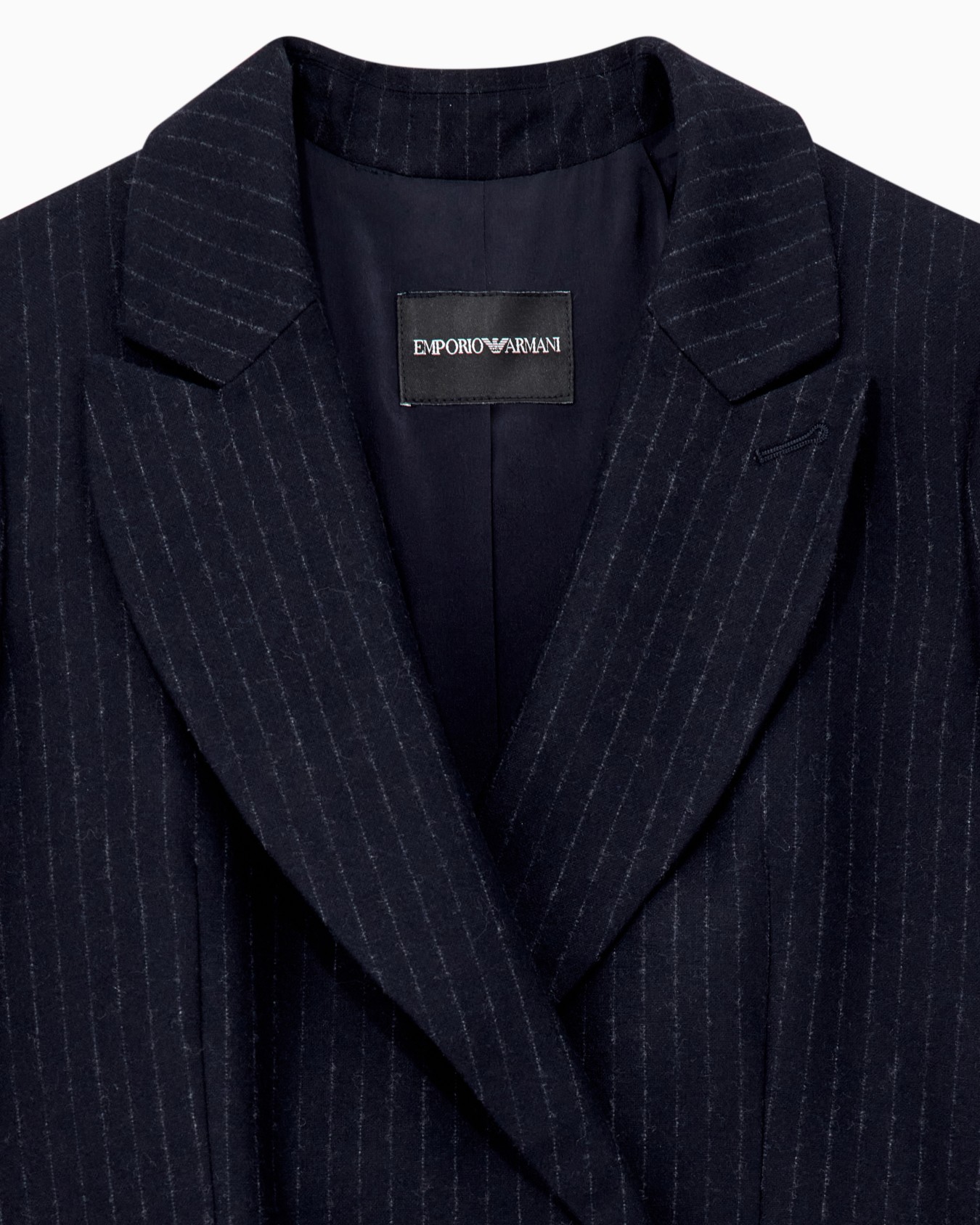 Double-breasted blazer in a pinstripe wool blend Slide 3