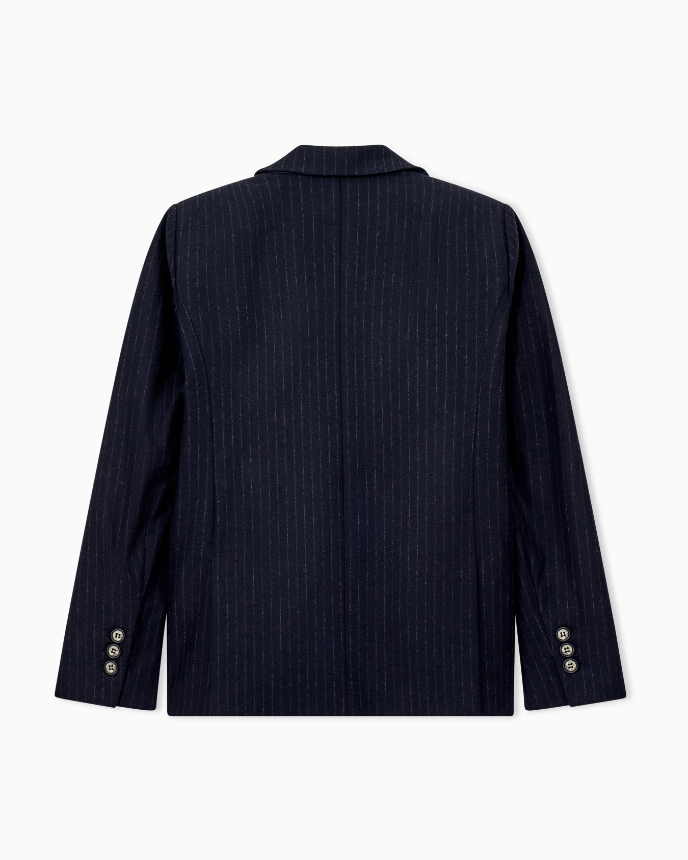 Double-breasted blazer in a pinstripe wool blend Slide 2