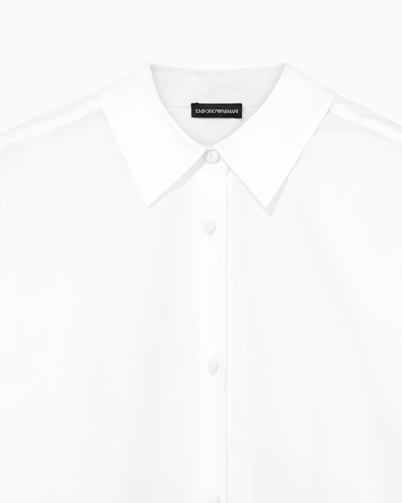 Cotton poplin shirt with a pointed collar and long sleeves Slide 4