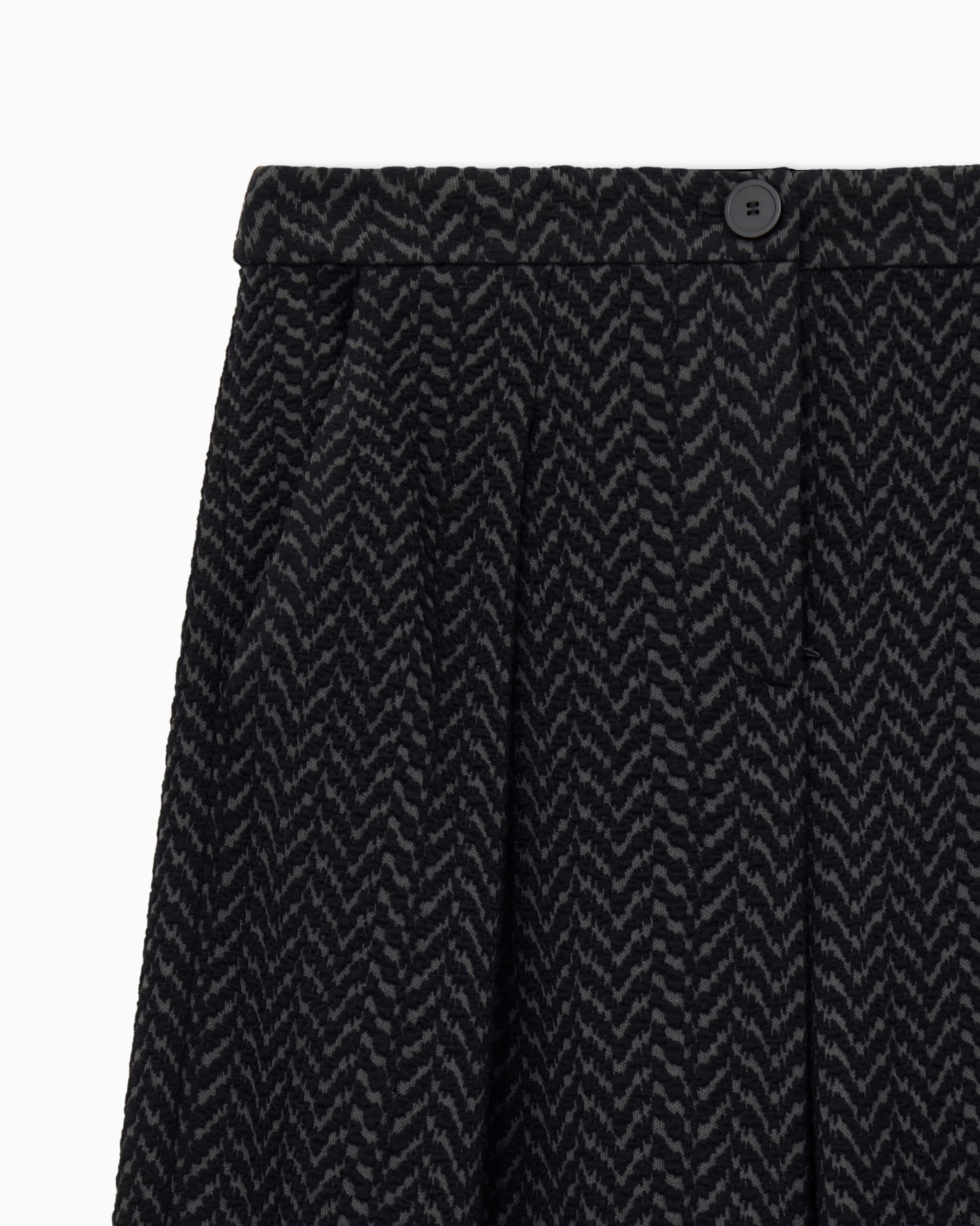 Wide-leg pleated trousers in tubular chevron jersey Slide 2