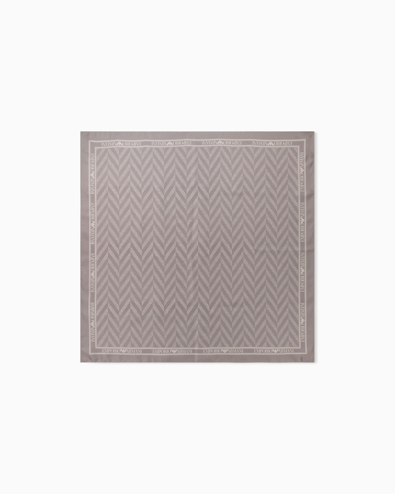 Printed silk twill scarf with a herringbone pattern Slide 0