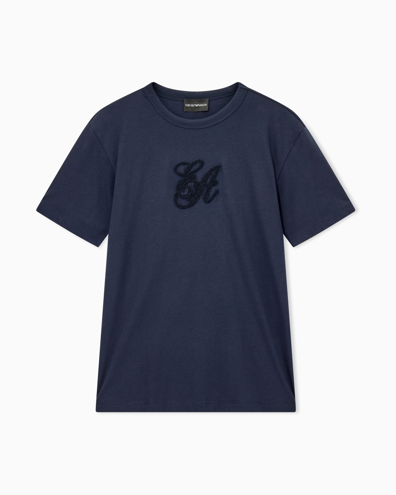 T-shirt jersey in supima cotton with embroidered front logo Slide 0