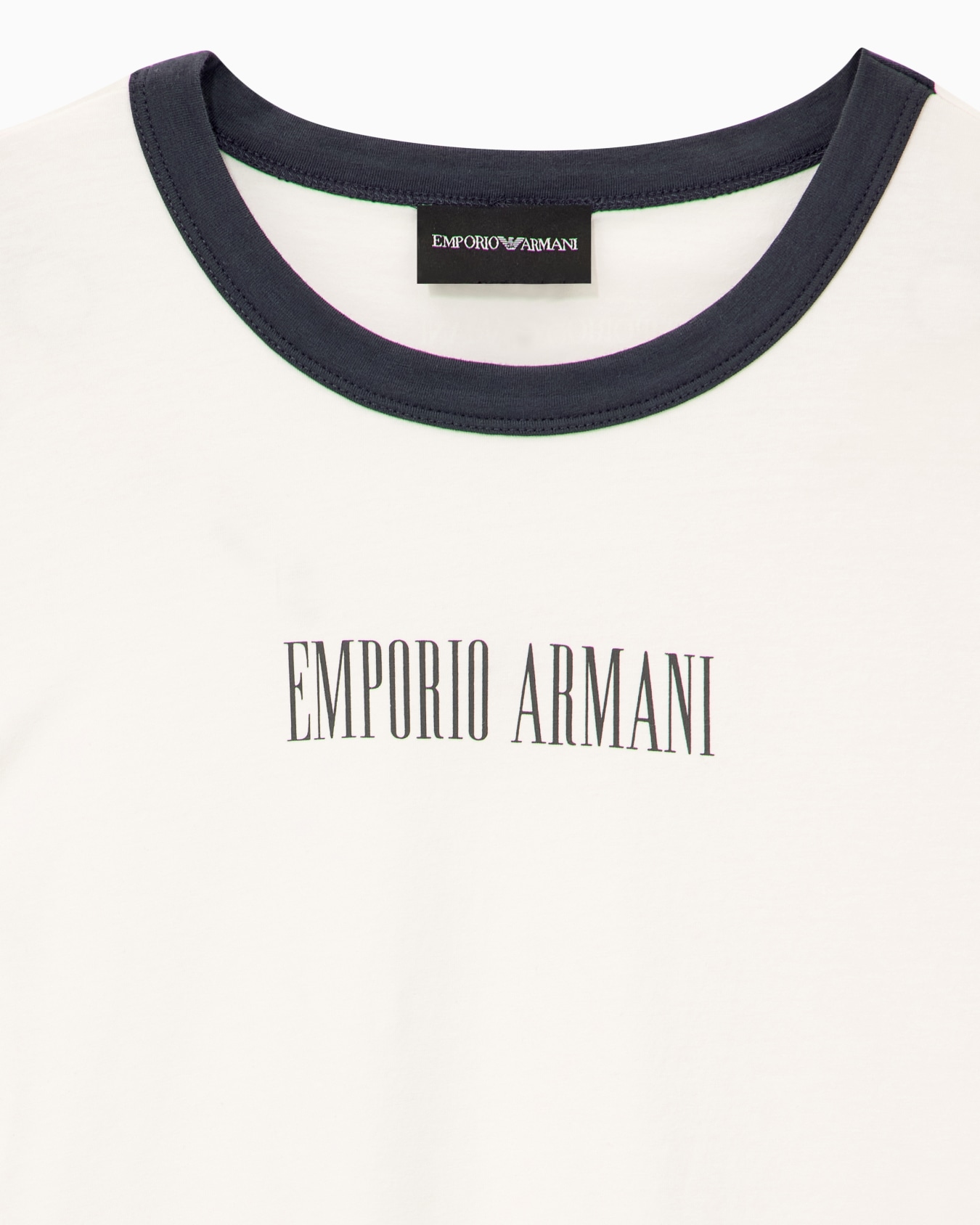 Cotton jersey T-shirt with front logo and contrasting trim Slide 2