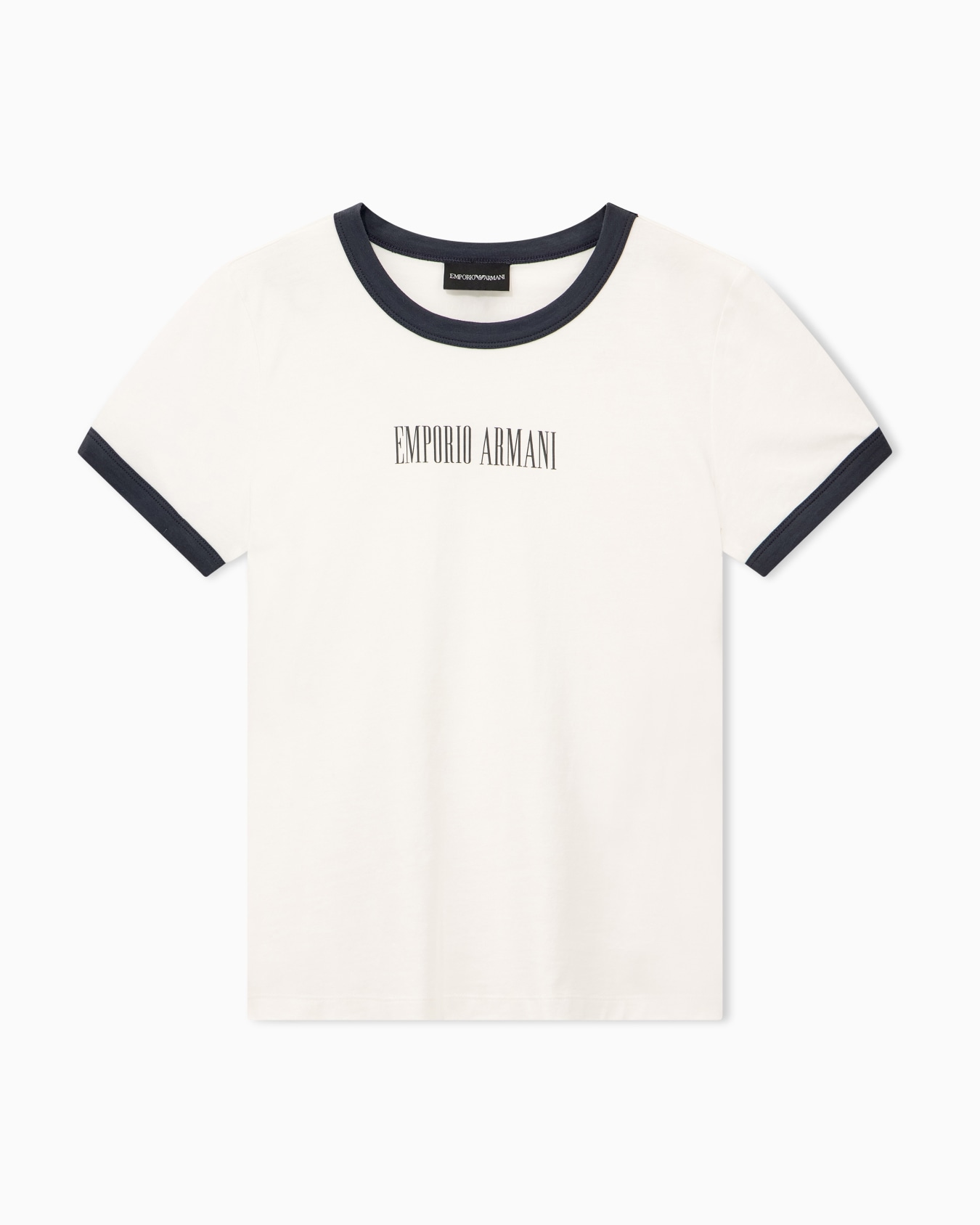 Cotton jersey T-shirt with front logo and contrasting trim Slide 0