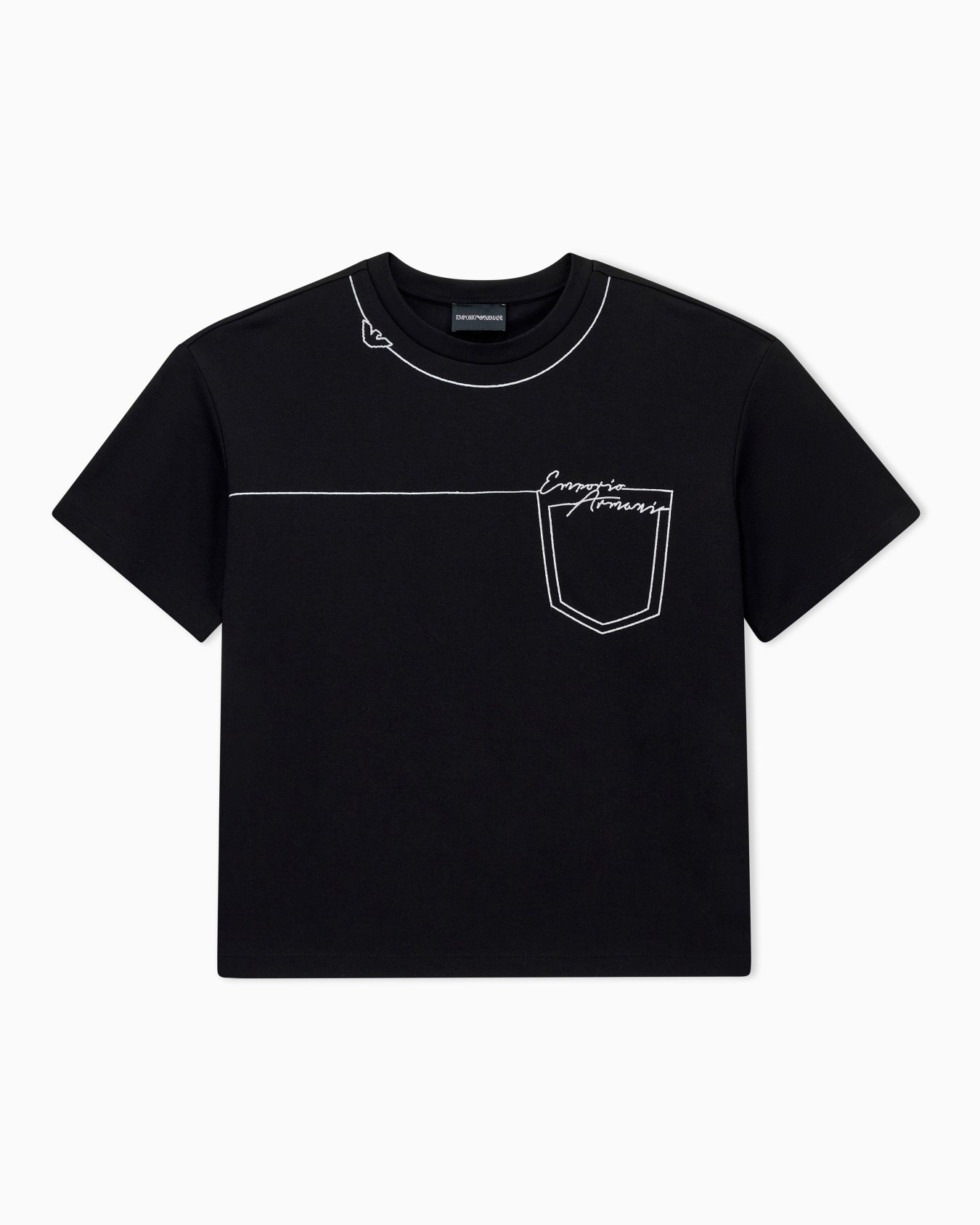 T-shirt in regular fit stretch viscose interlock jersey Slide 0