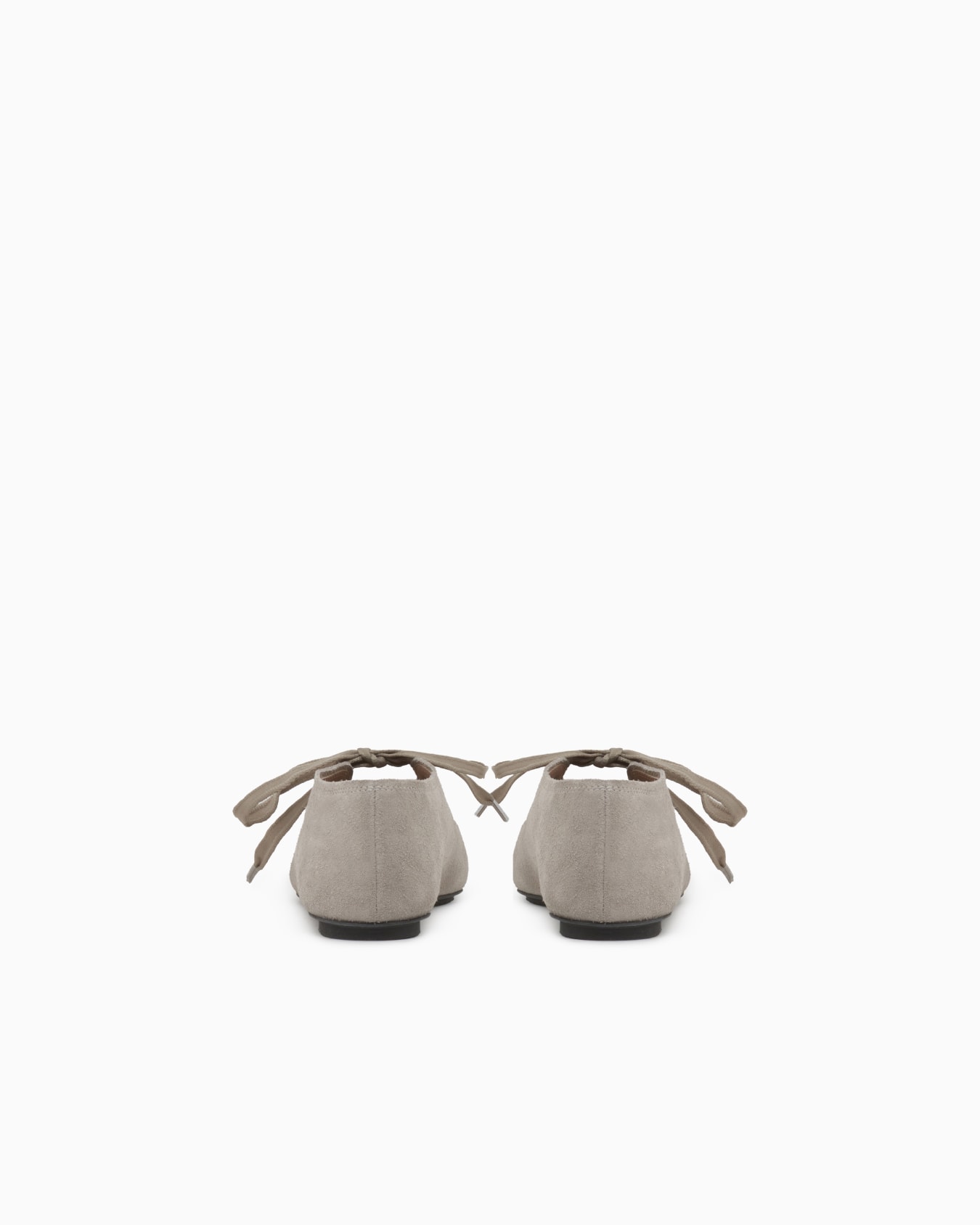 Lace-up ballet flats in suede with leather lining Slide 3