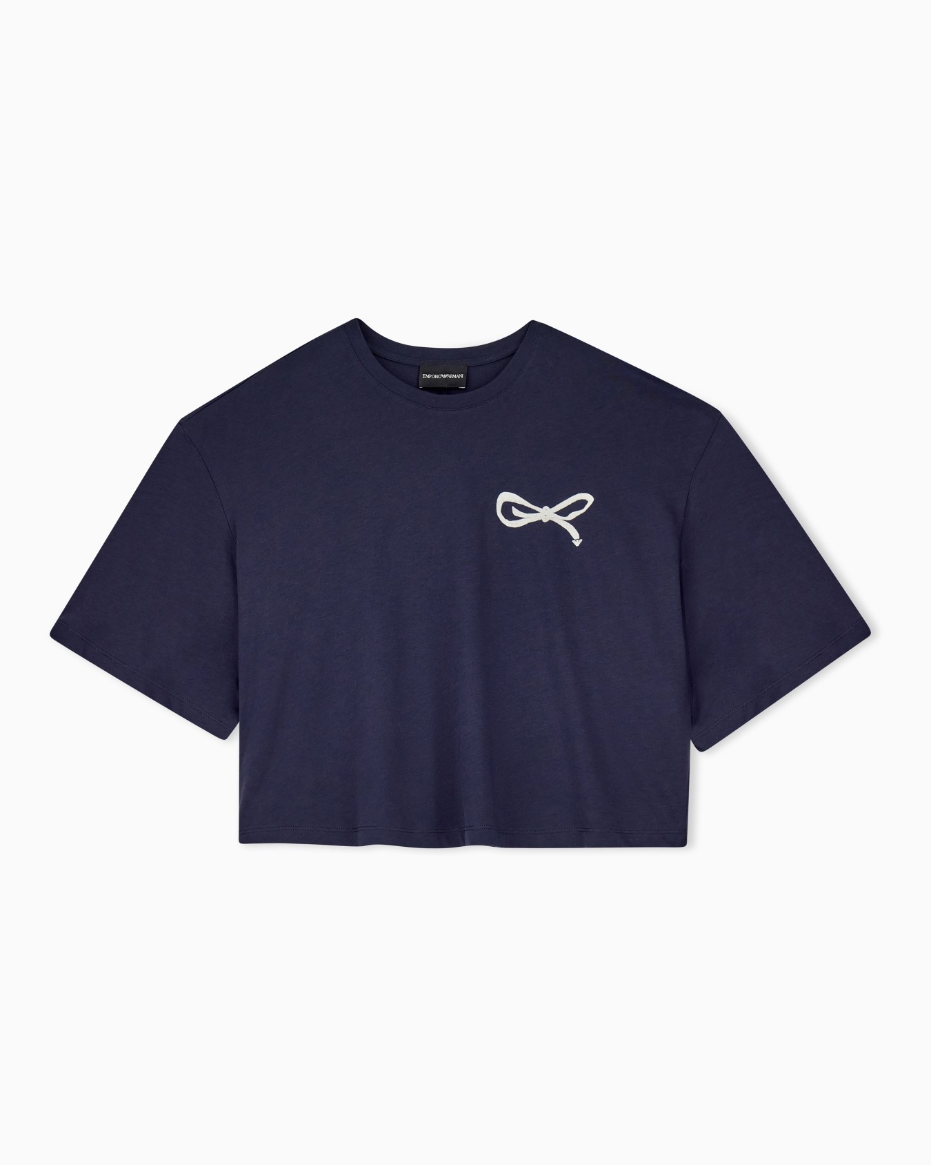 Camiseta oversize de punto de algodón con cuello redondo Diapositiva 0