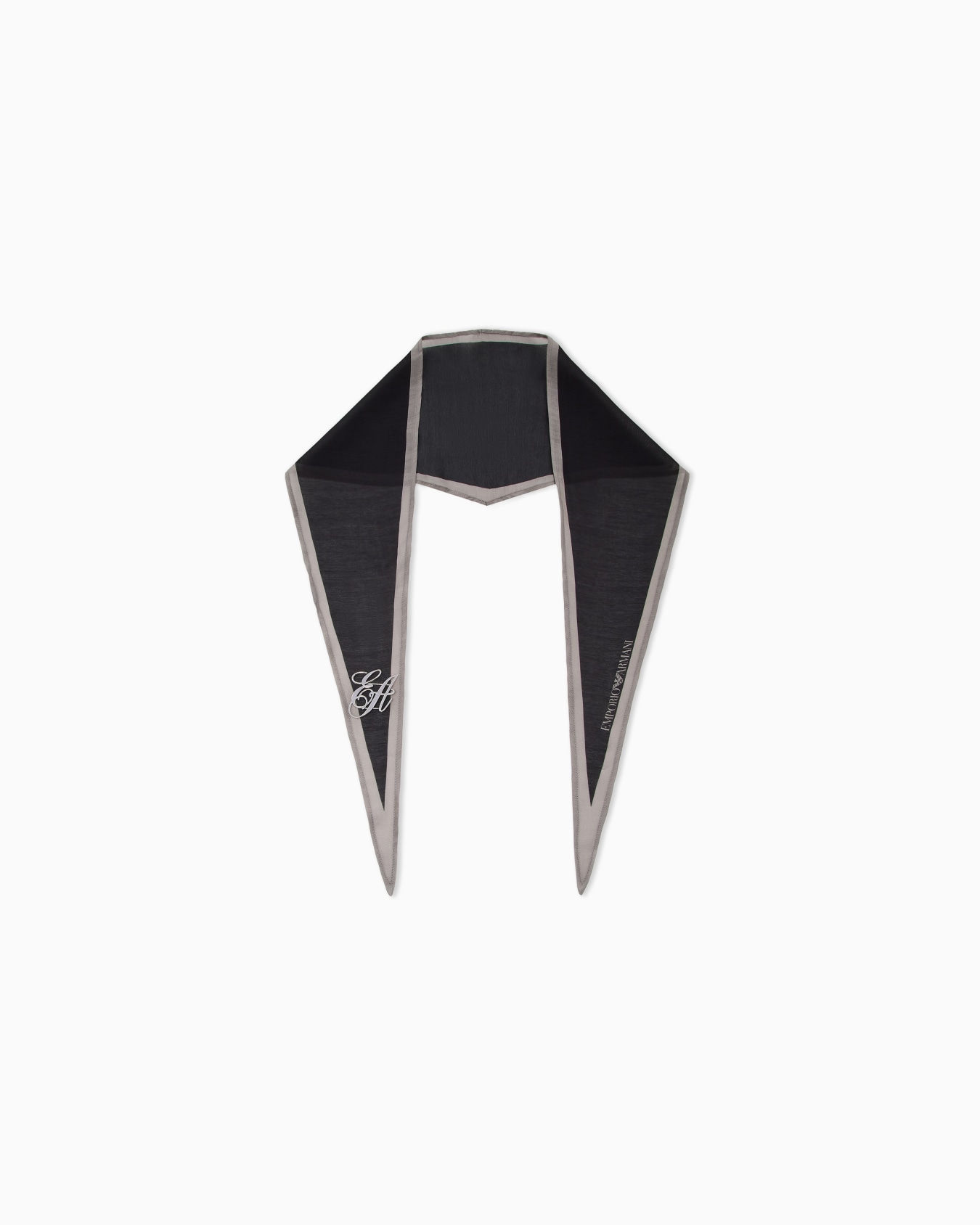 Scarf in printed modal and silk with a metal logo clip Slide 0