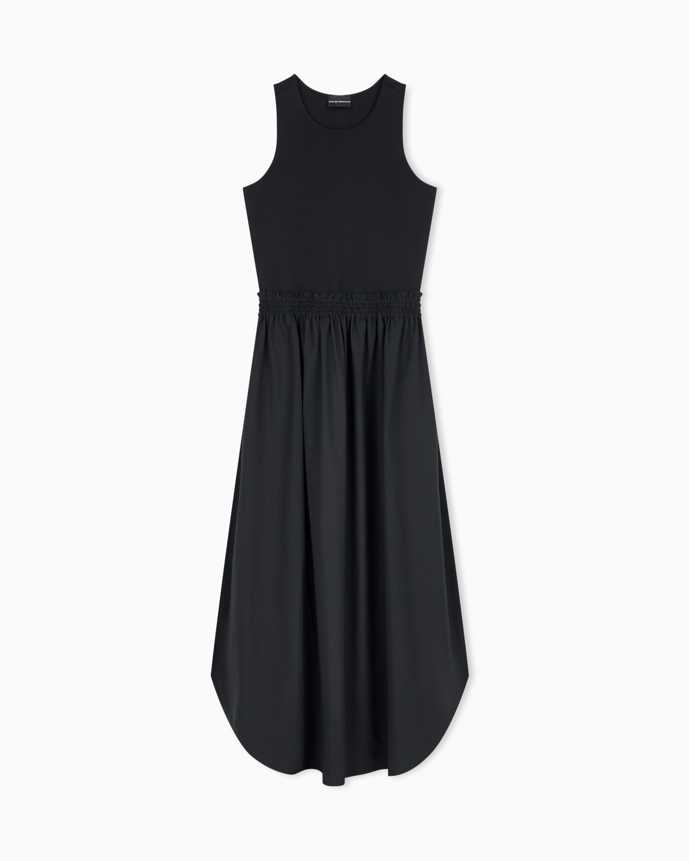Sleeveless maxi dress in viscose with elasticized waist Slide 0