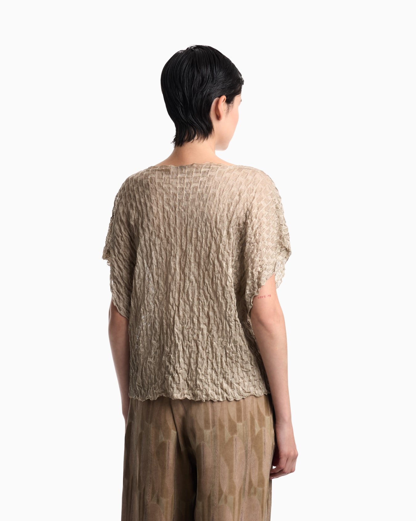 Brushed jacquard jumper with rectangles motif Slide 5