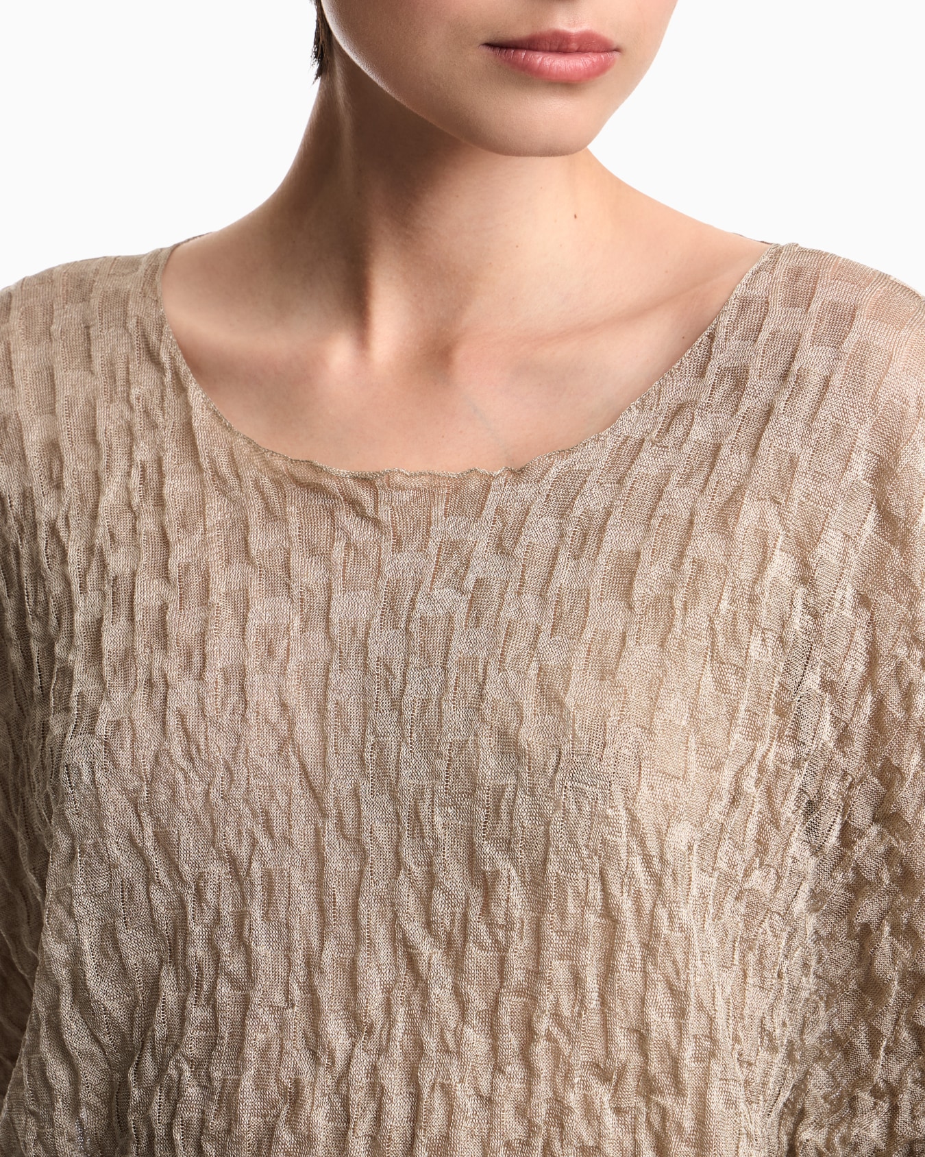 Brushed jacquard jumper with rectangles motif Slide 6