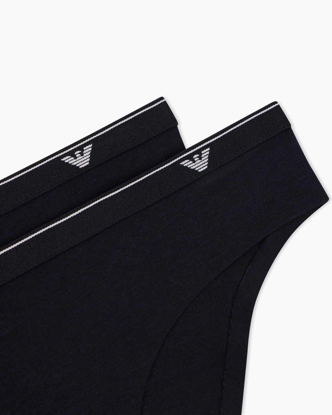2-pack of seamless cotton jersey briefs with logo waistband Slide 1