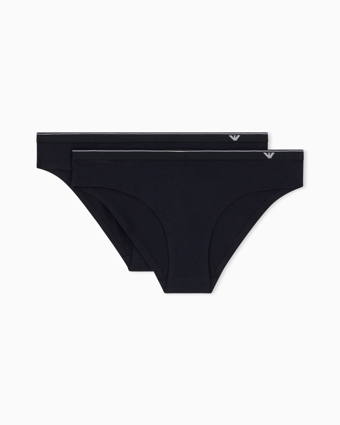 2-pack of seamless cotton jersey briefs with logo waistband Slide 0