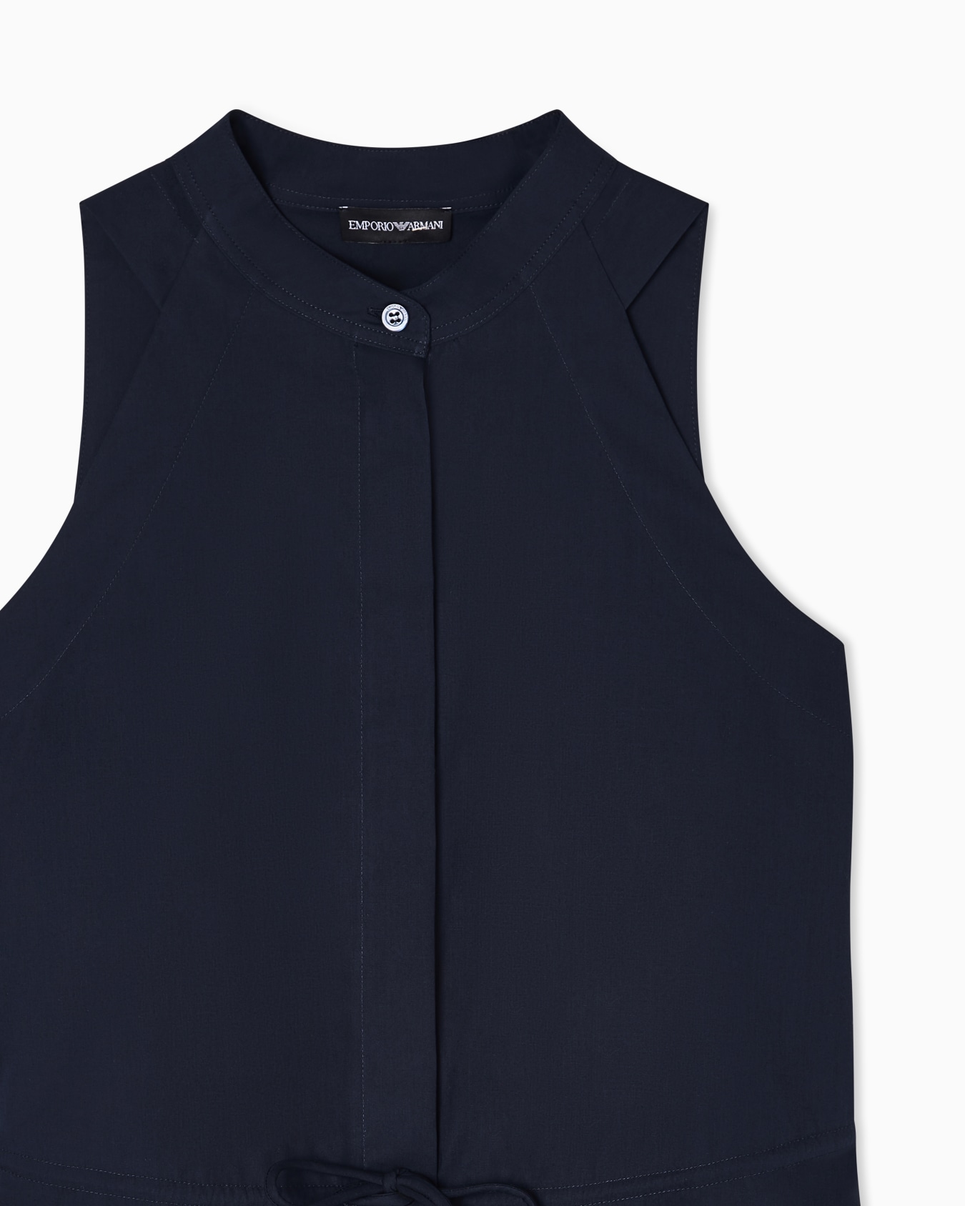 ロングドレス ポプリン ドローストリング スライドする 3