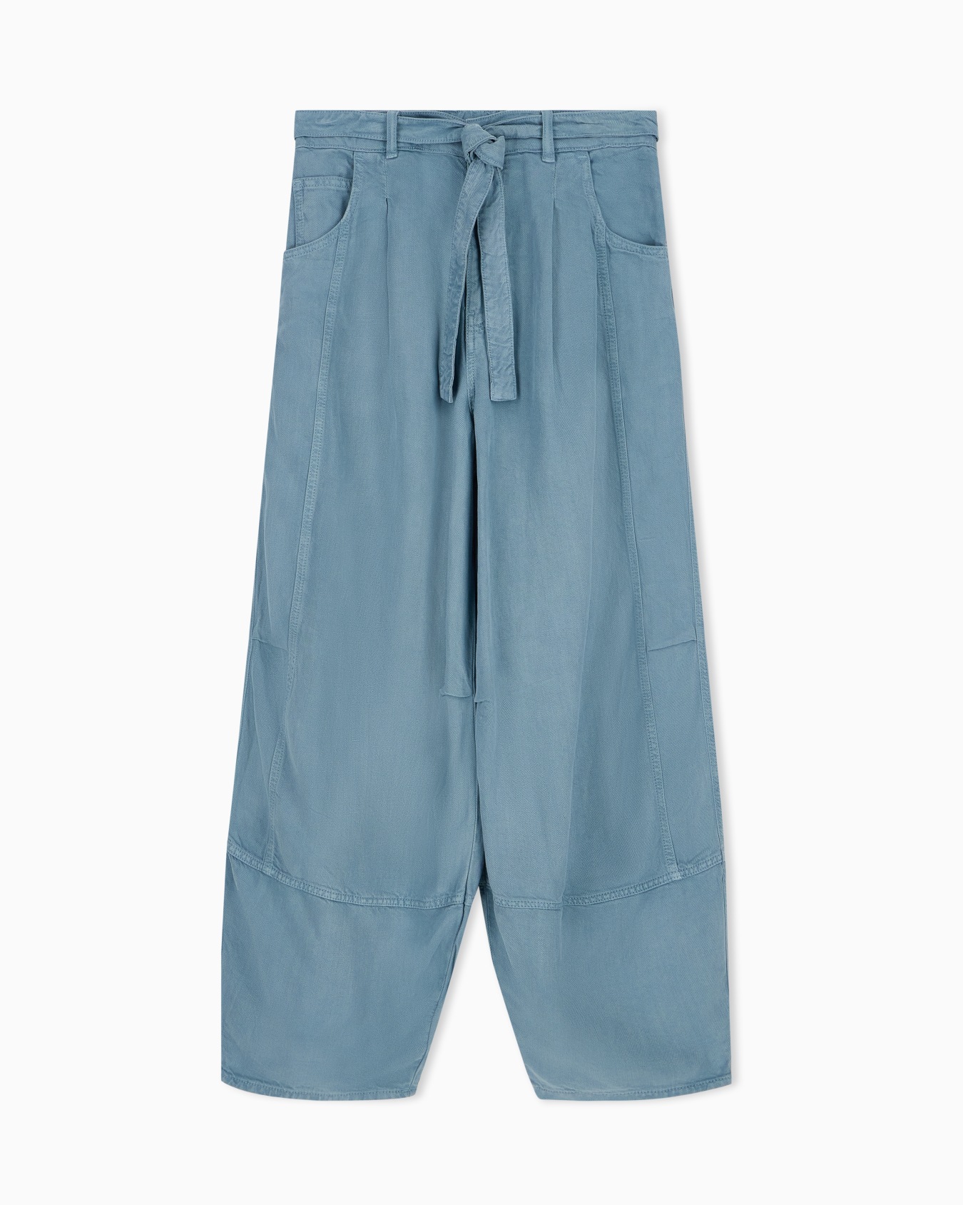Garment-dyed linen and Lyocell five-pocket trousers Slide 0