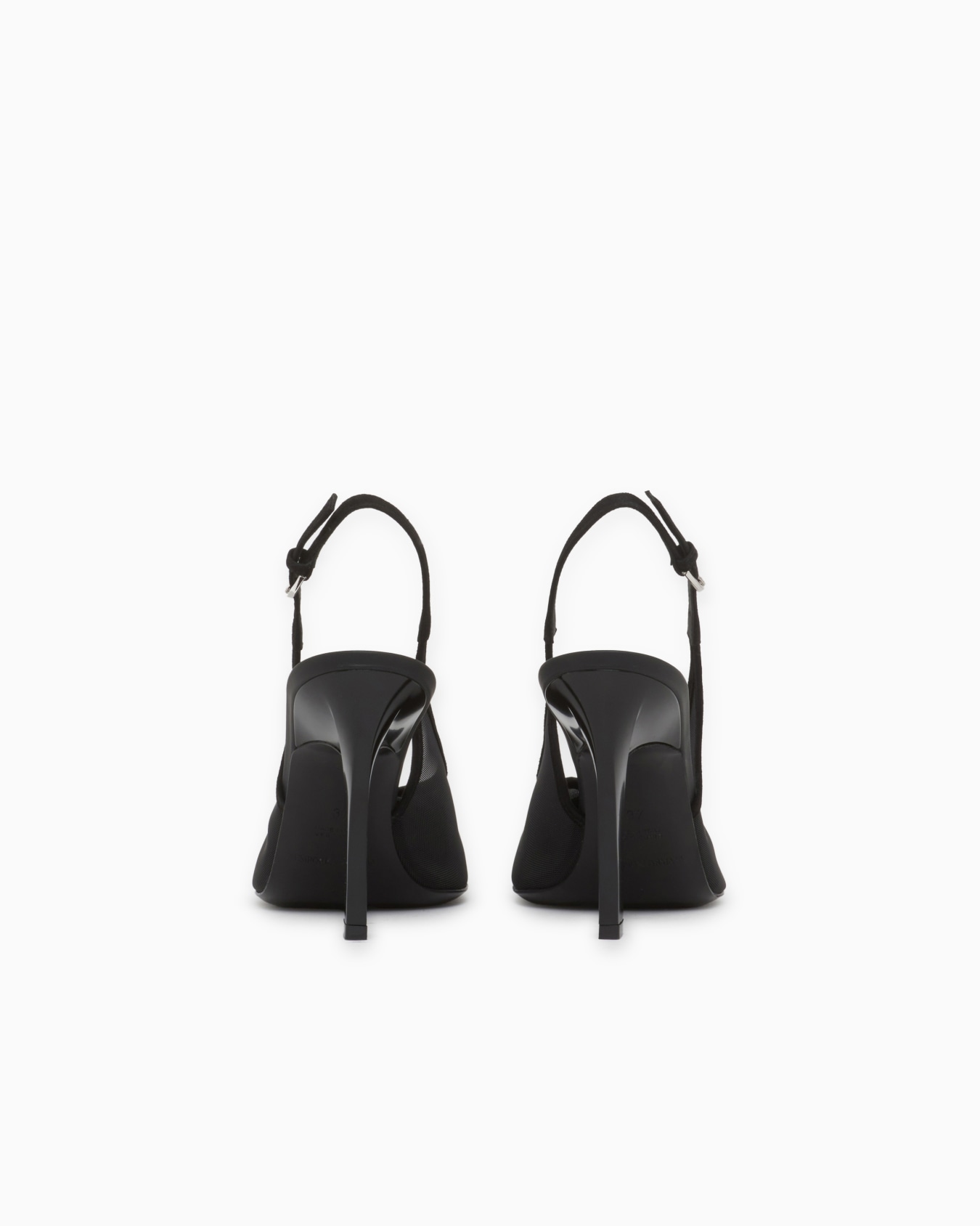 Slingback heels in mesh and suede with a mirrored toe cap Slide 3