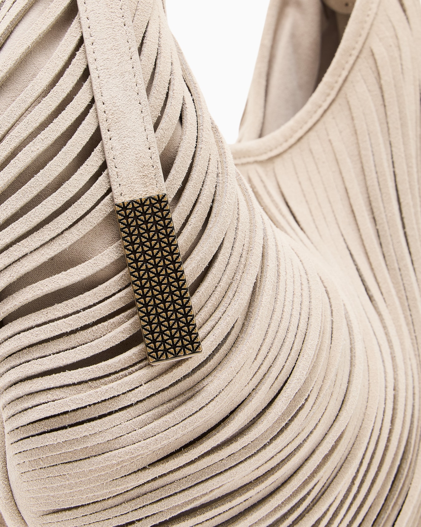 Oversized shoulder bag in laser-cut crust leather Slide 4