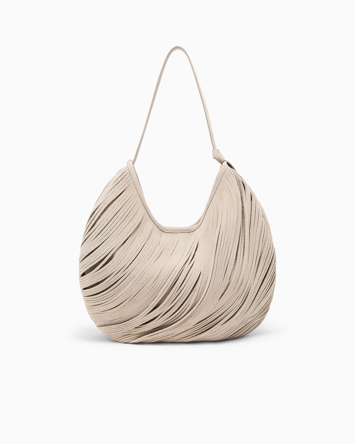 Oversized shoulder bag in laser-cut crust leather Slide 2