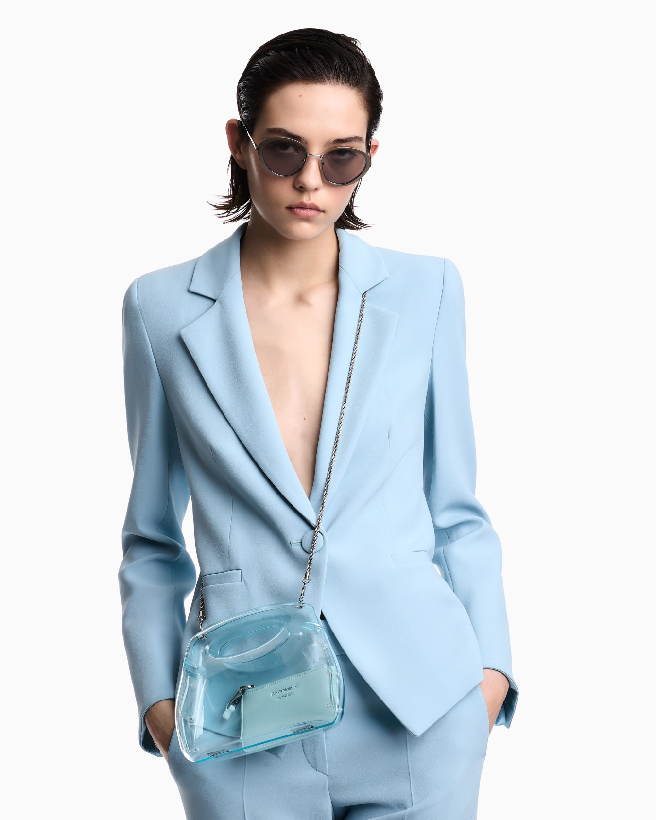 Clutch a tracolla in pvc trasparente Slide 5