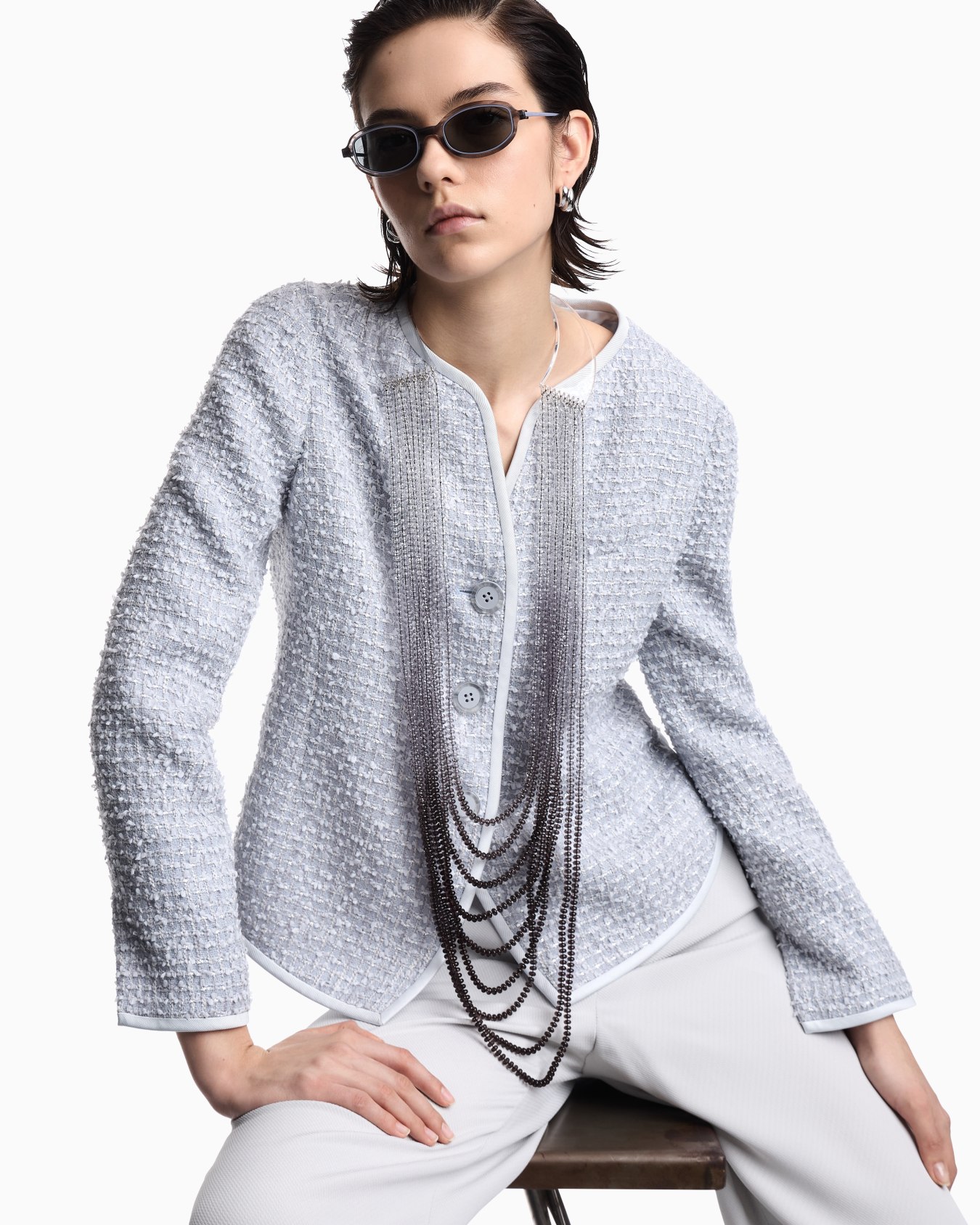 Multi-strand maxi necklace with degradé boules Slide 2