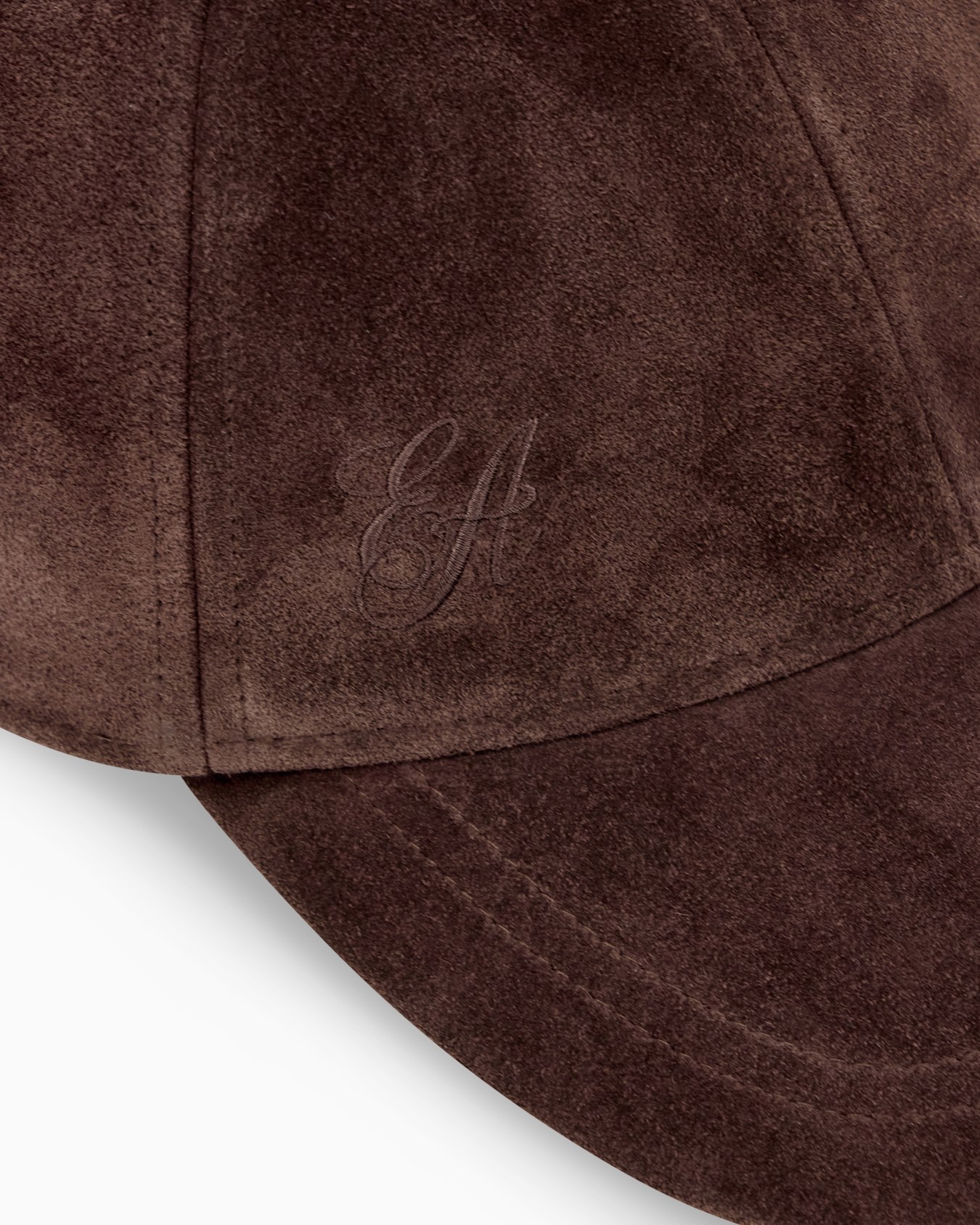 Casquette de baseball en cuir suédé à visière incurvée Diapositive 1