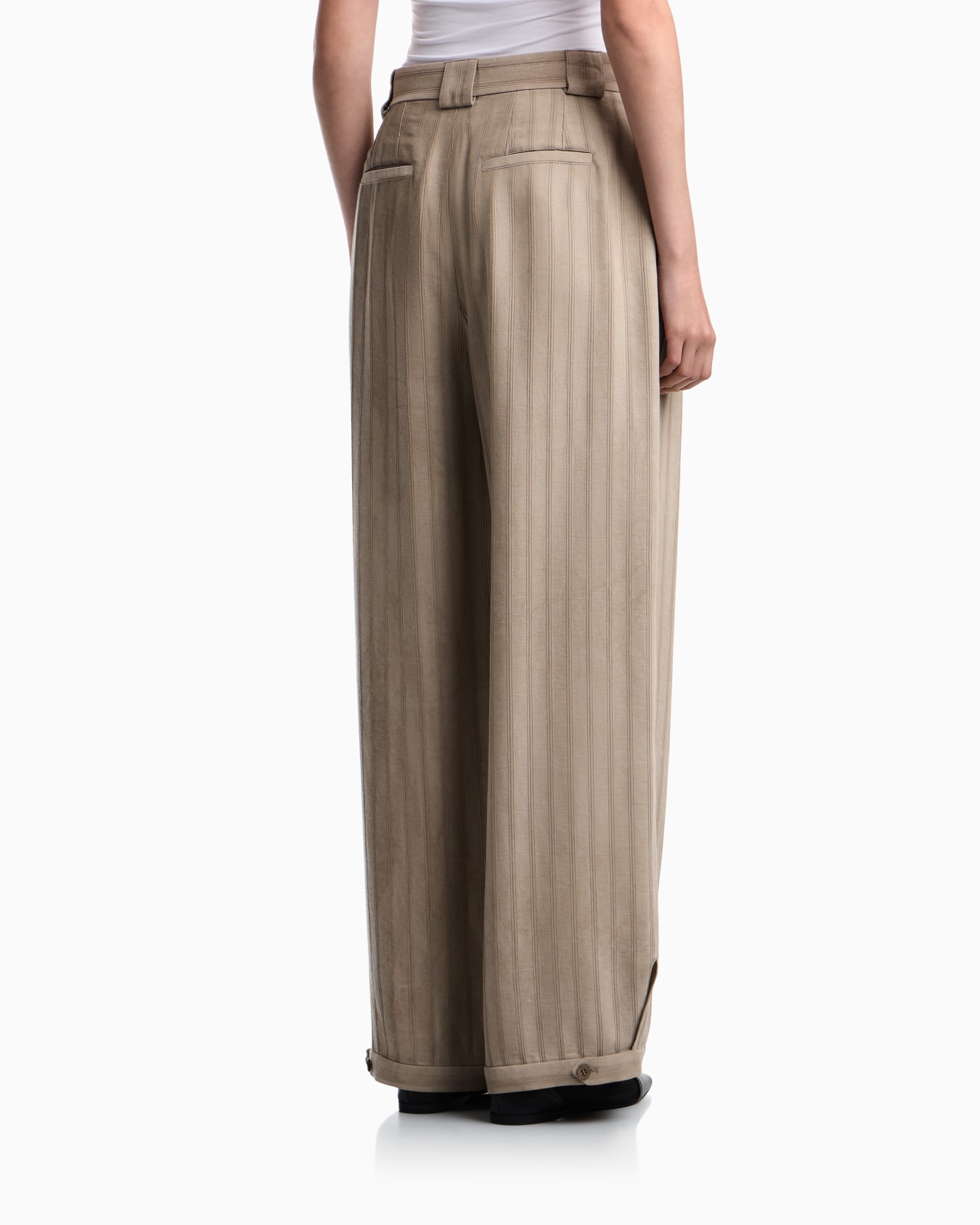 Cold-dyed textured striped dobby fabric trousers Slide 5