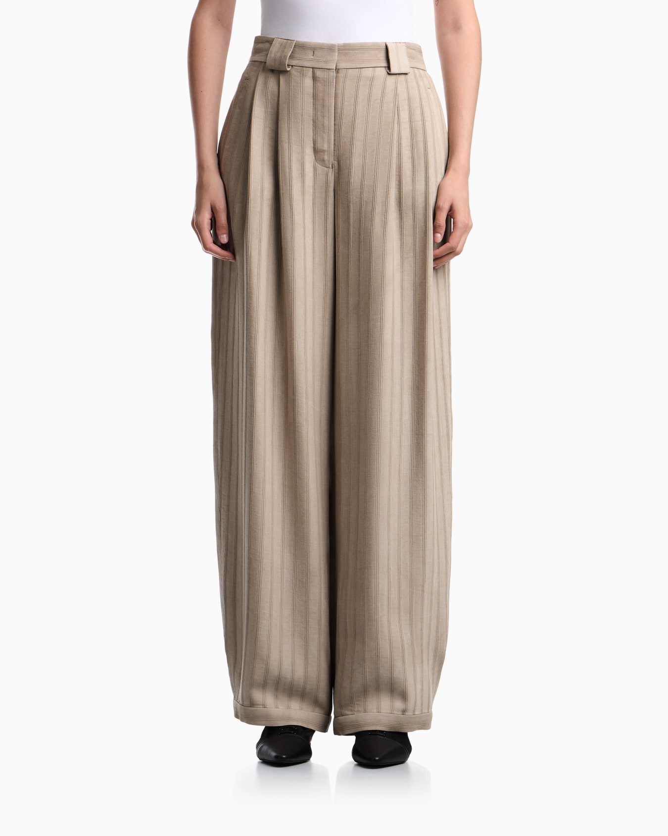 Cold-dyed textured striped dobby fabric trousers Slide 3