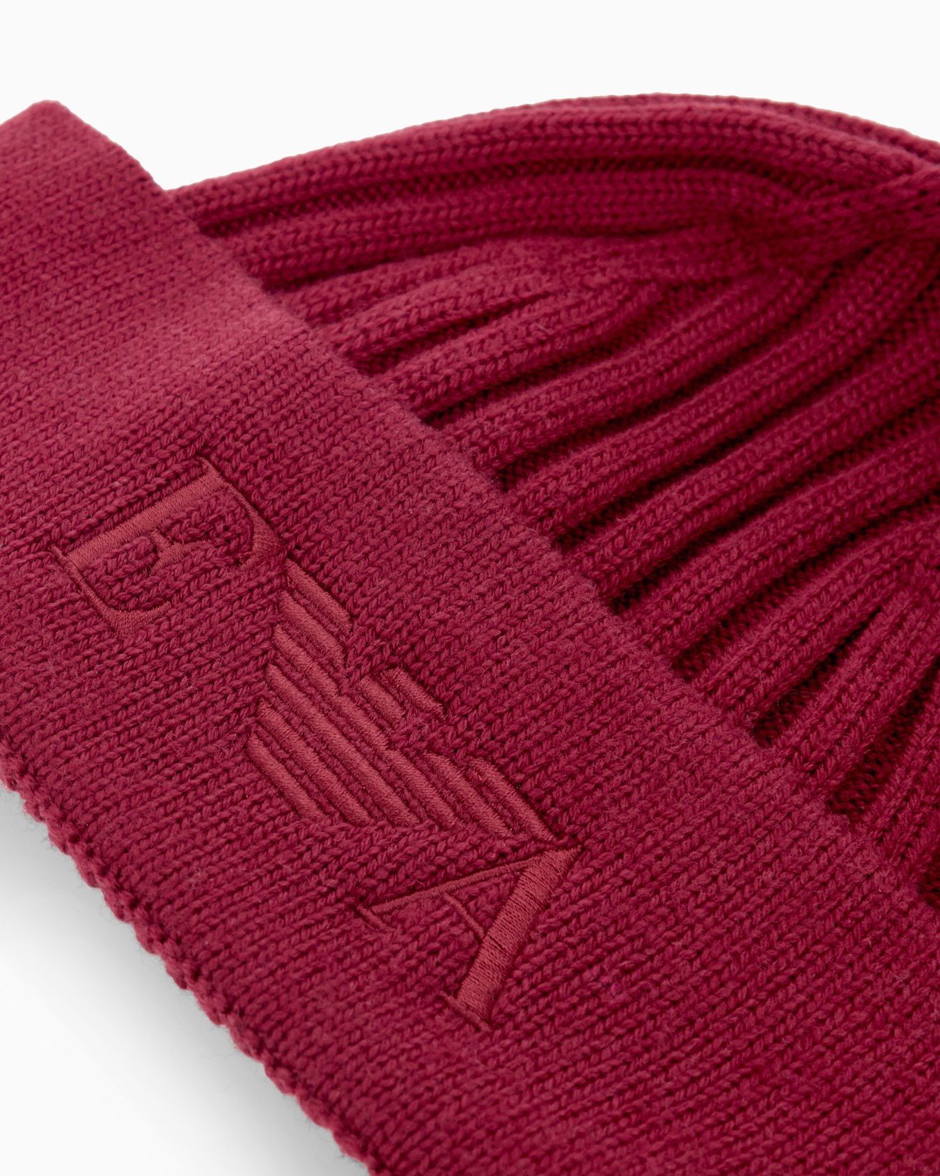 Bonnet en laine vierge avec revers brodé Diapositive 2