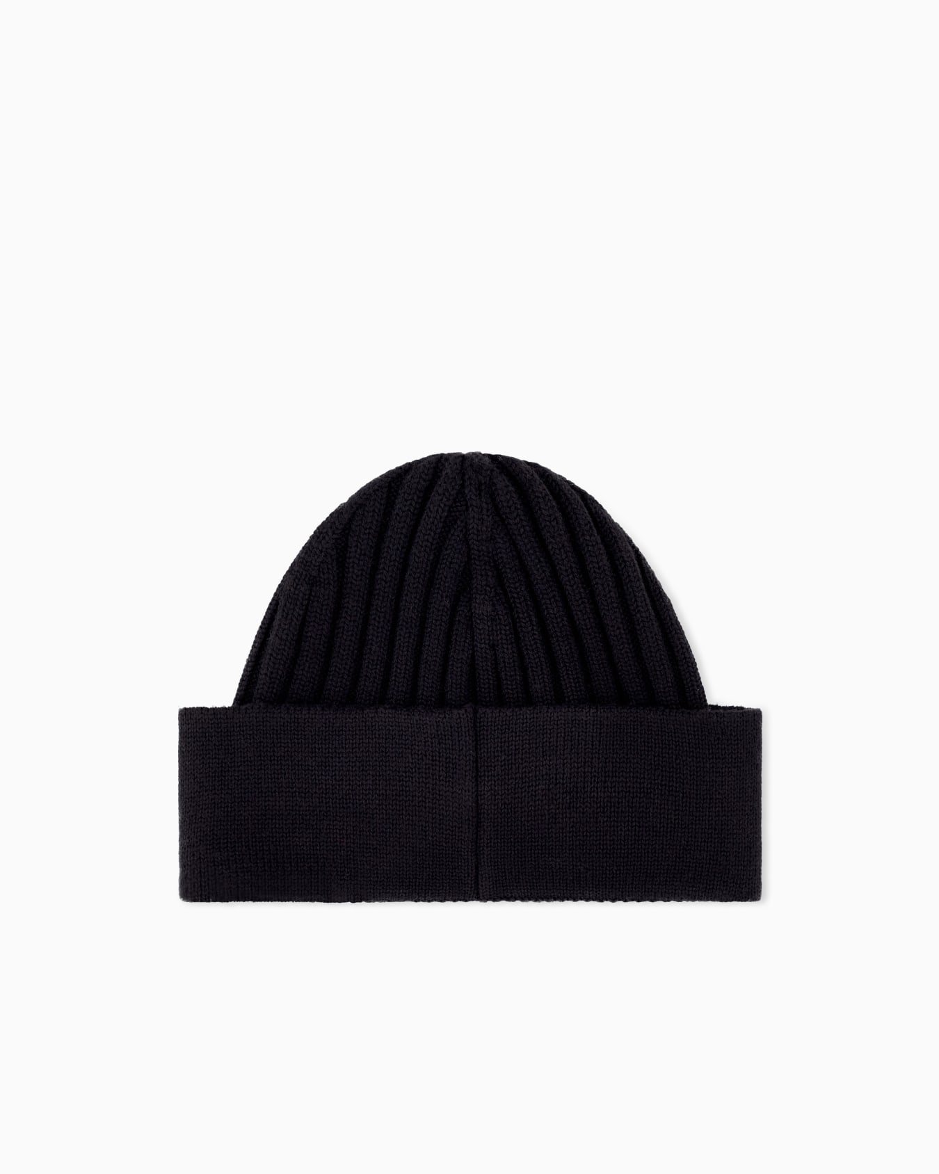 Bonnet en laine vierge avec revers brodé Diapositive 1