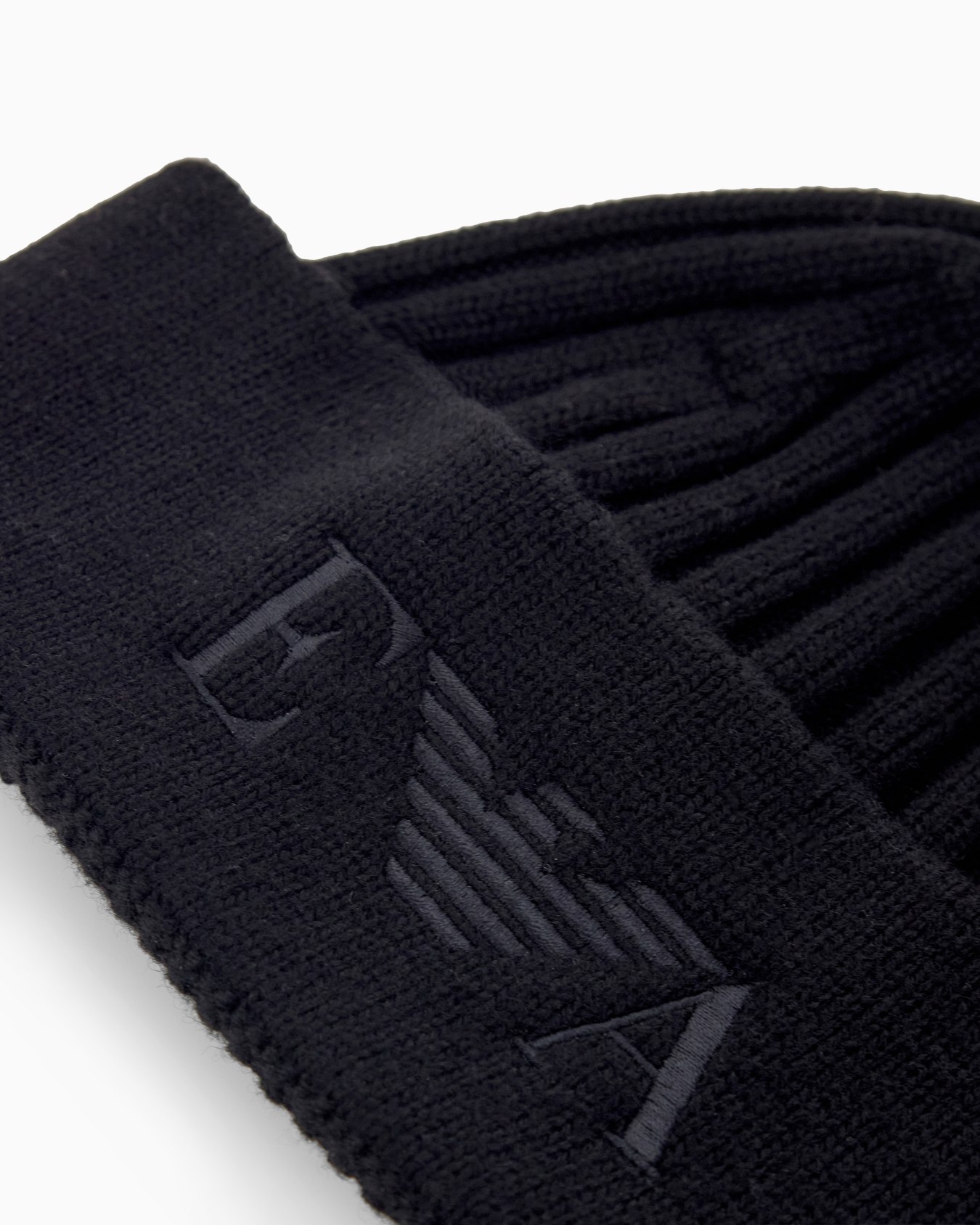 Bonnet en laine vierge avec revers brodé Diapositive 2