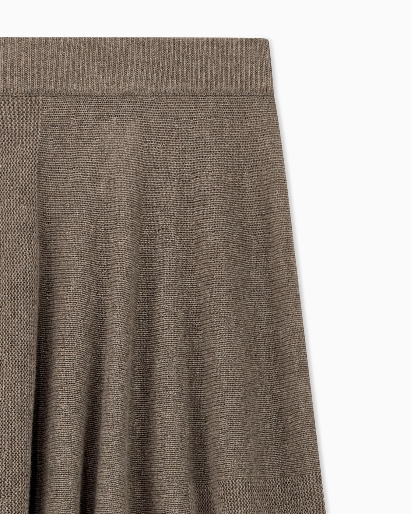 Skirt in virgin wool and cashmere with ribbed waistband Slide 2