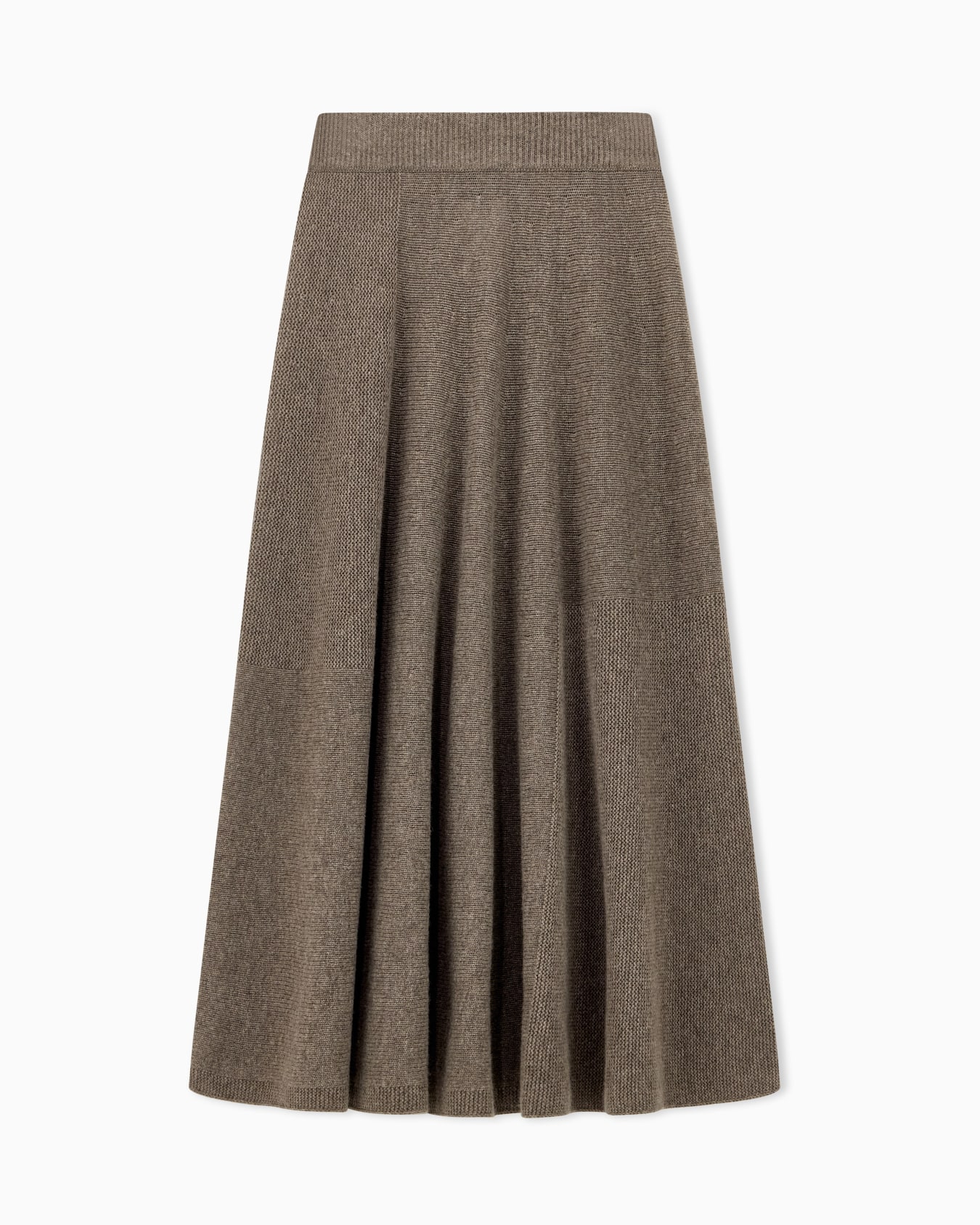 Skirt in virgin wool and cashmere with ribbed waistband Slide 0
