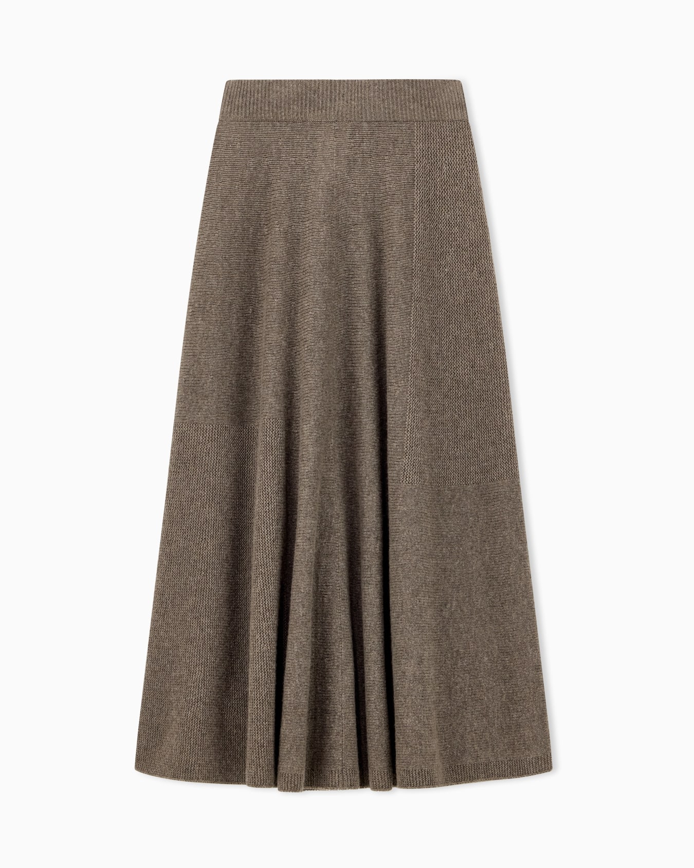 Skirt in virgin wool and cashmere with ribbed waistband Slide 1