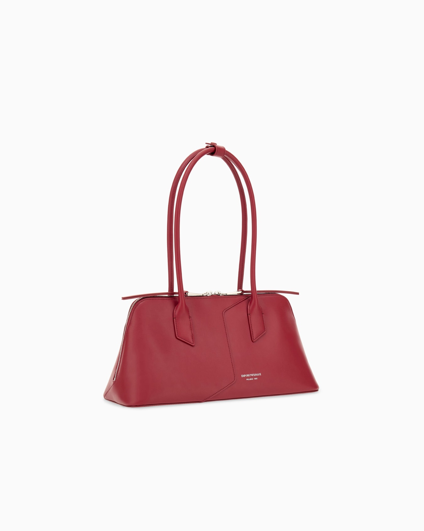 Handbag in smooth leather with top handles and a zip closure Slide 1