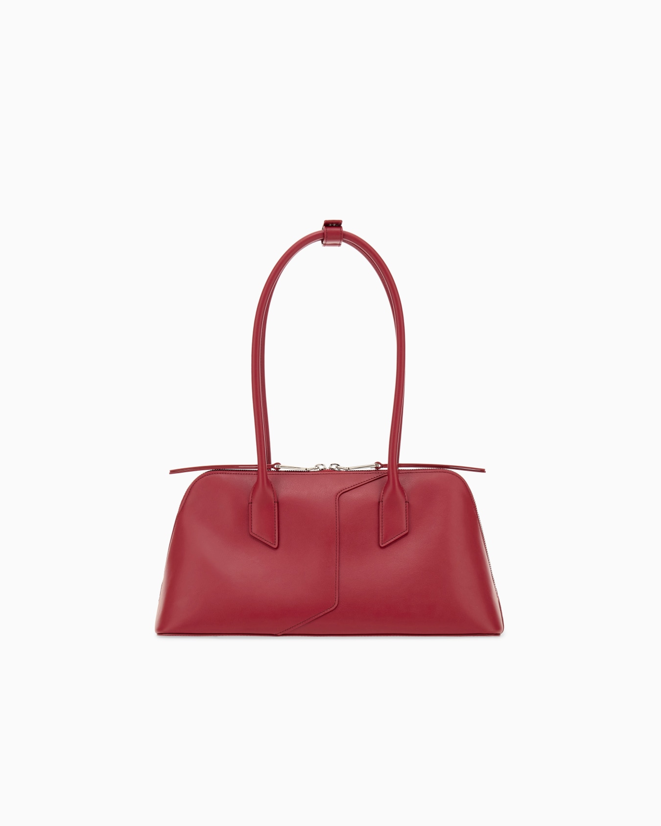 Handbag in smooth leather with top handles and a zip closure Slide 2