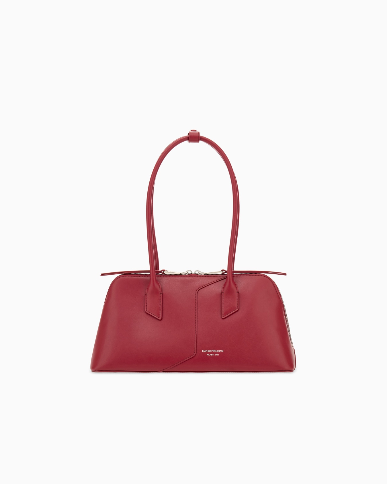 Handbag in smooth leather with top handles and a zip closure Slide 0